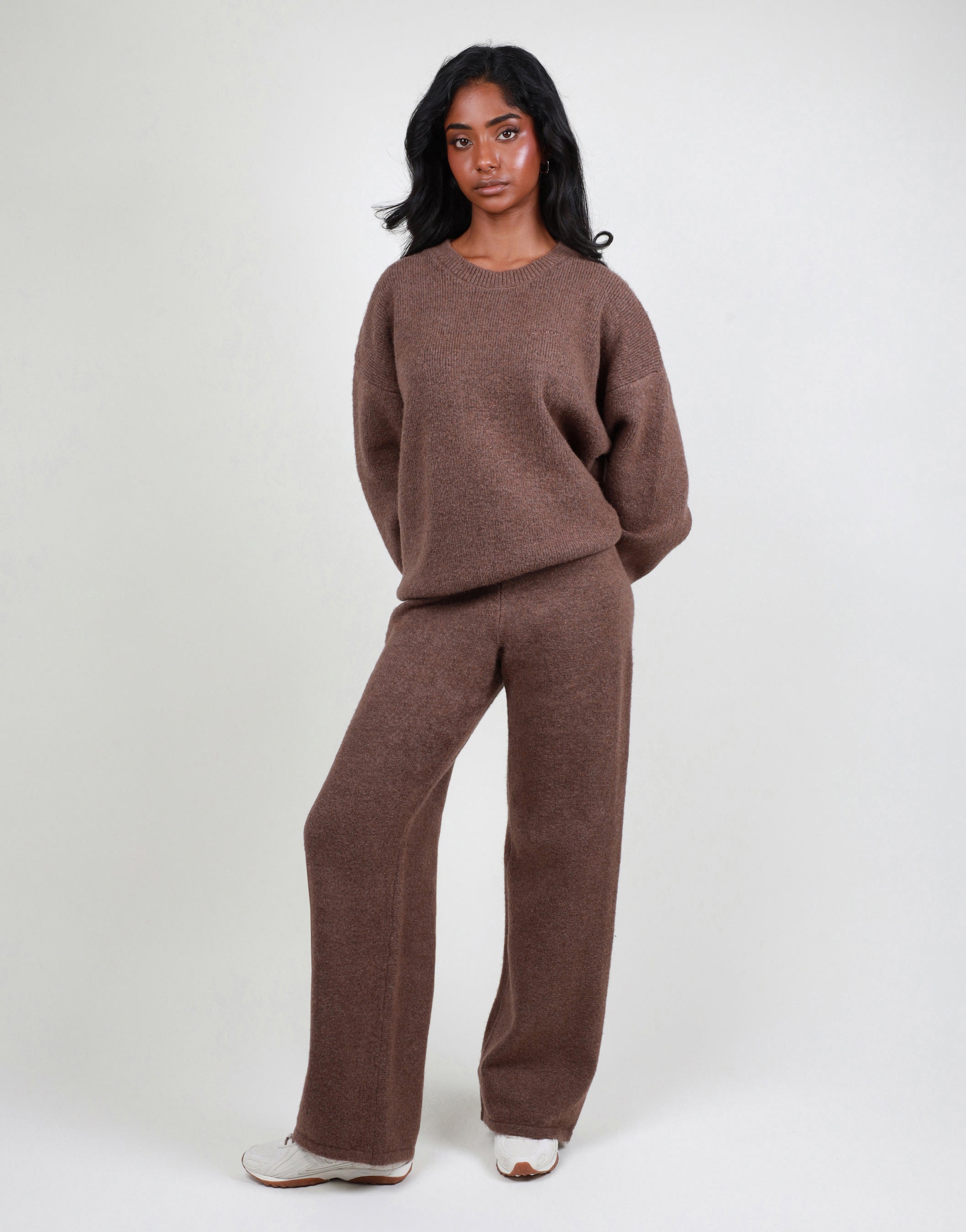 Cara Simmi Studios Knitted Trousers In Brown