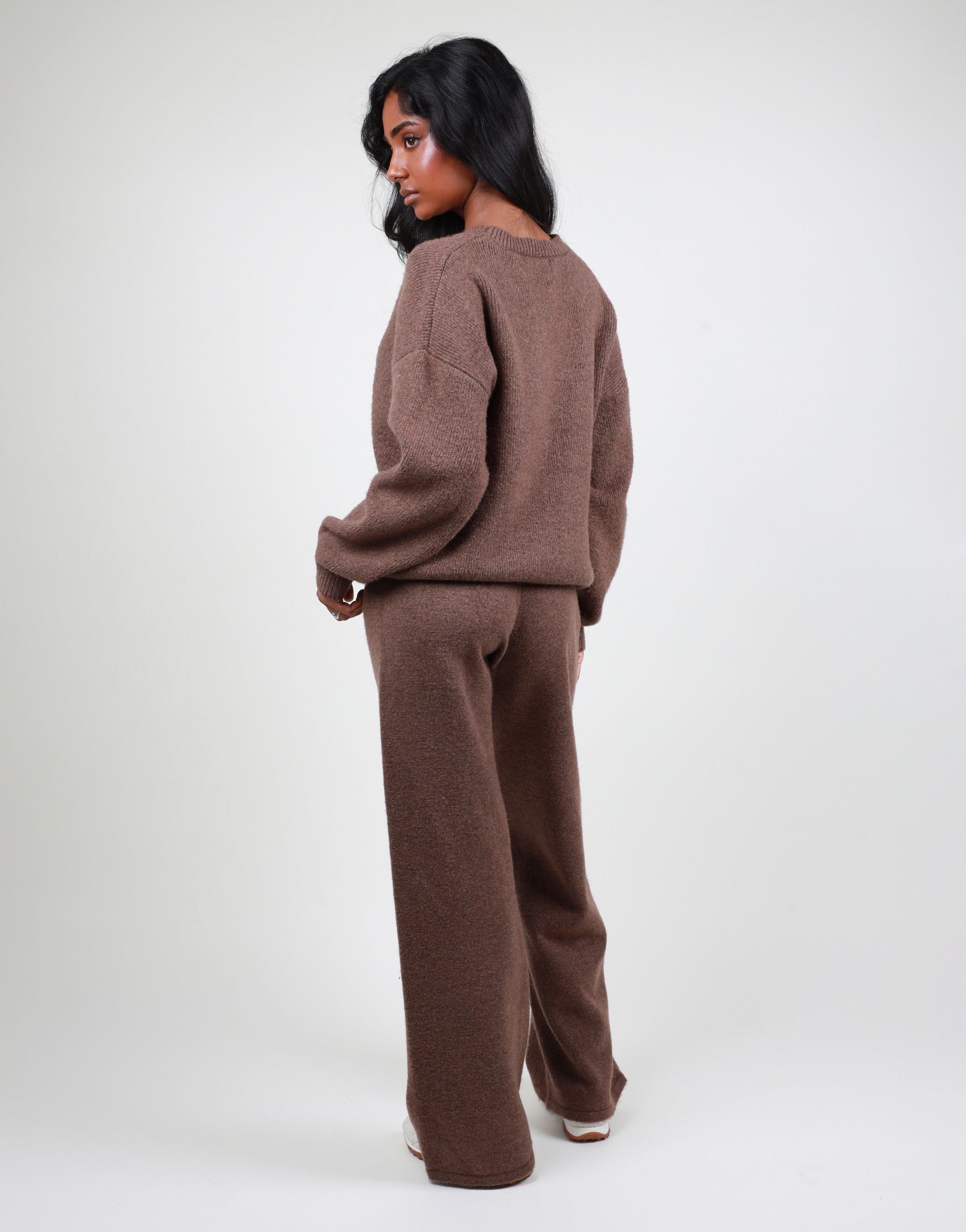 Cara Simmi Studios Knitted Trousers In Brown