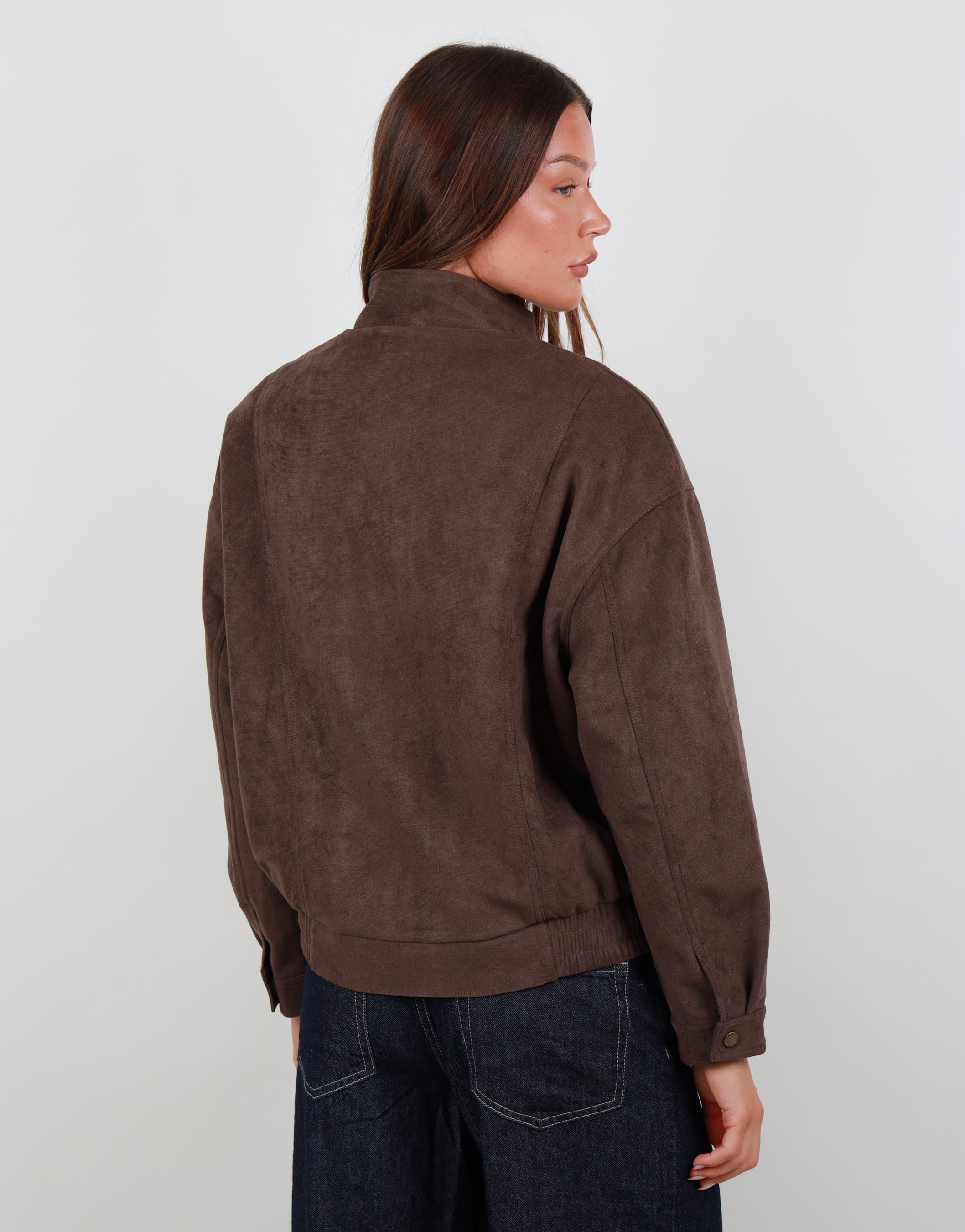Lottie Suede Jacket in Brown