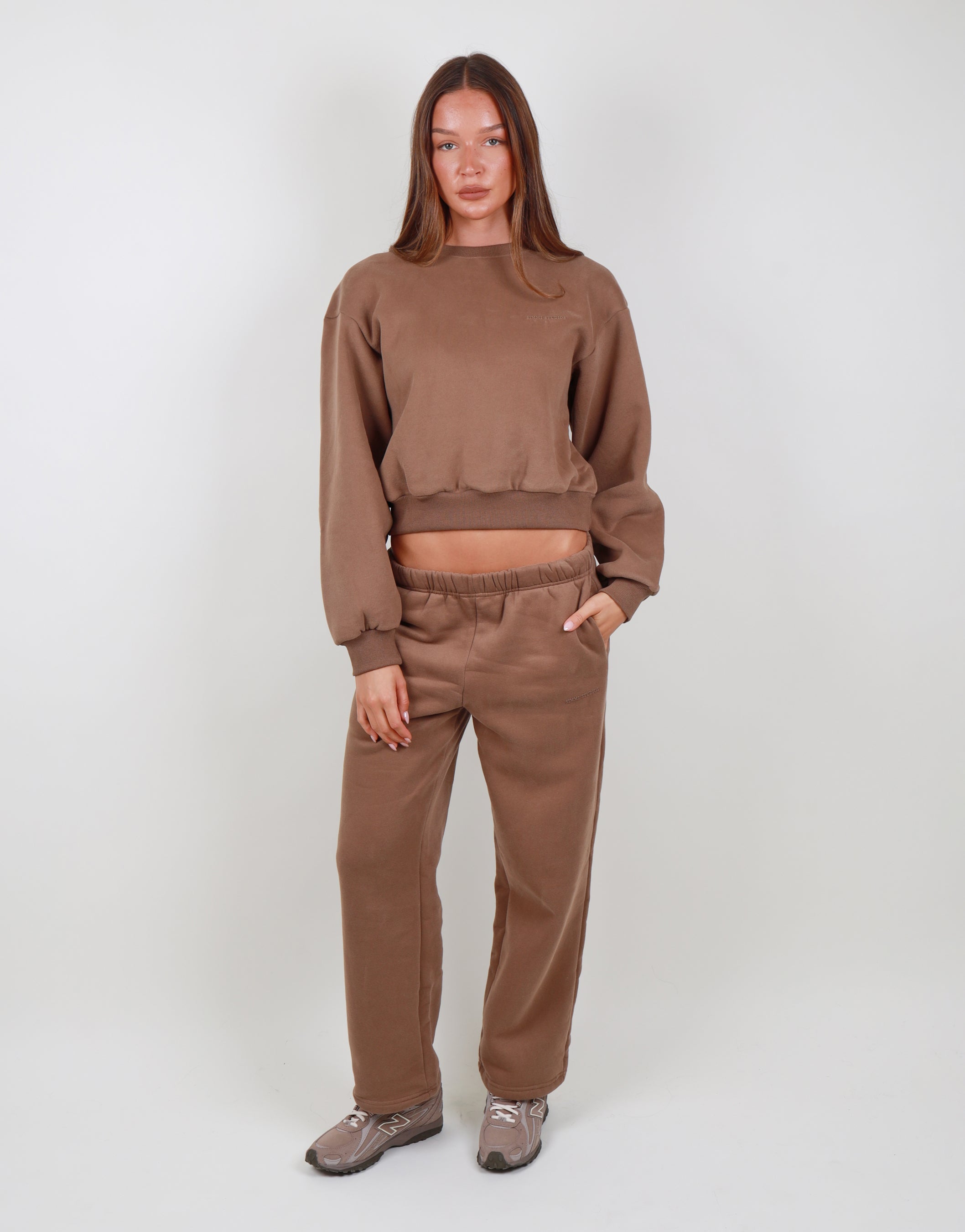 Demi Straight Leg Joggers In Mocha | SIMMI London
