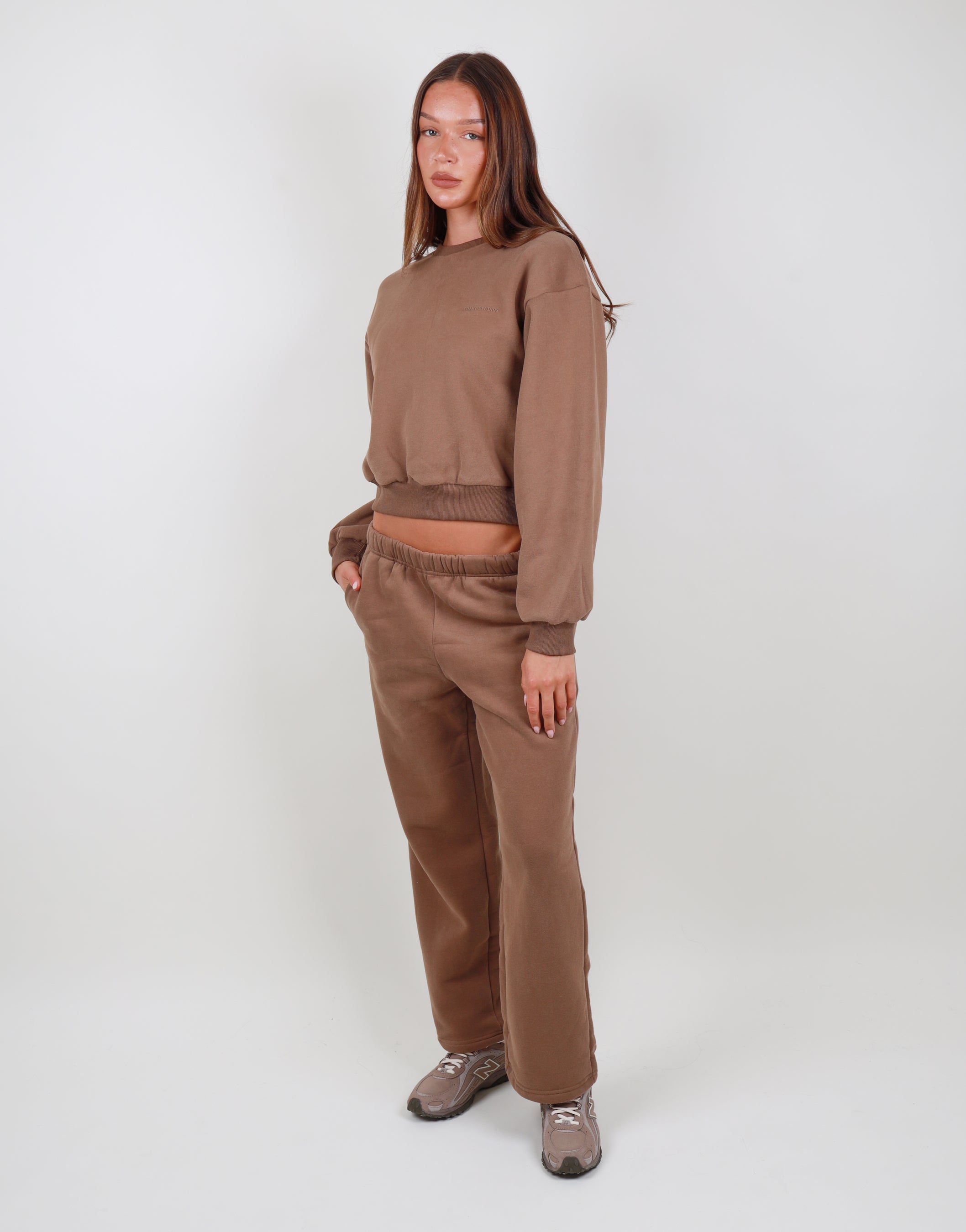 Demi Straight Leg Joggers In Mocha | SIMMI London