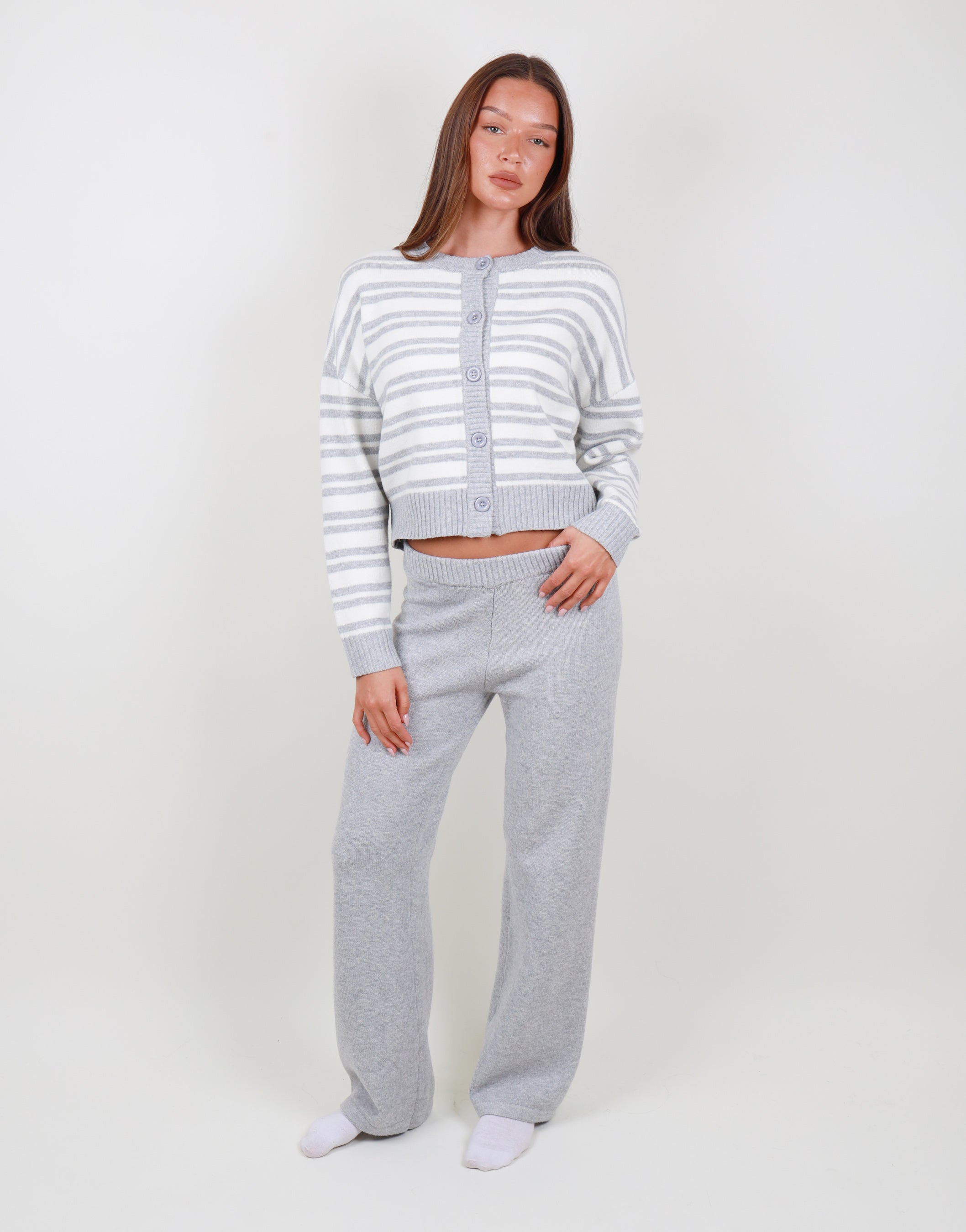 Luci Simmi Studios Knitted Trousers In Grey