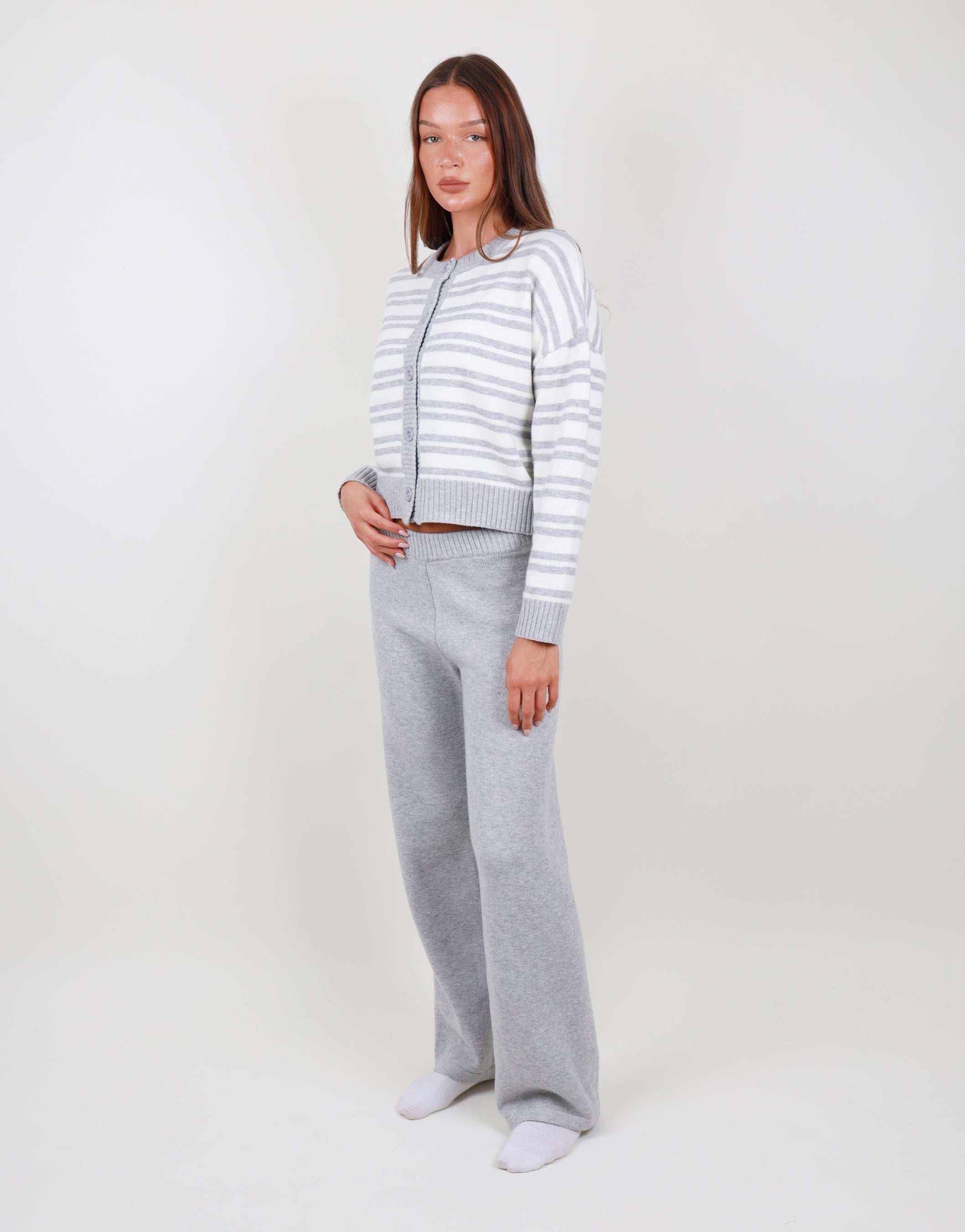 Luci Simmi Studios Knitted Trousers In Grey