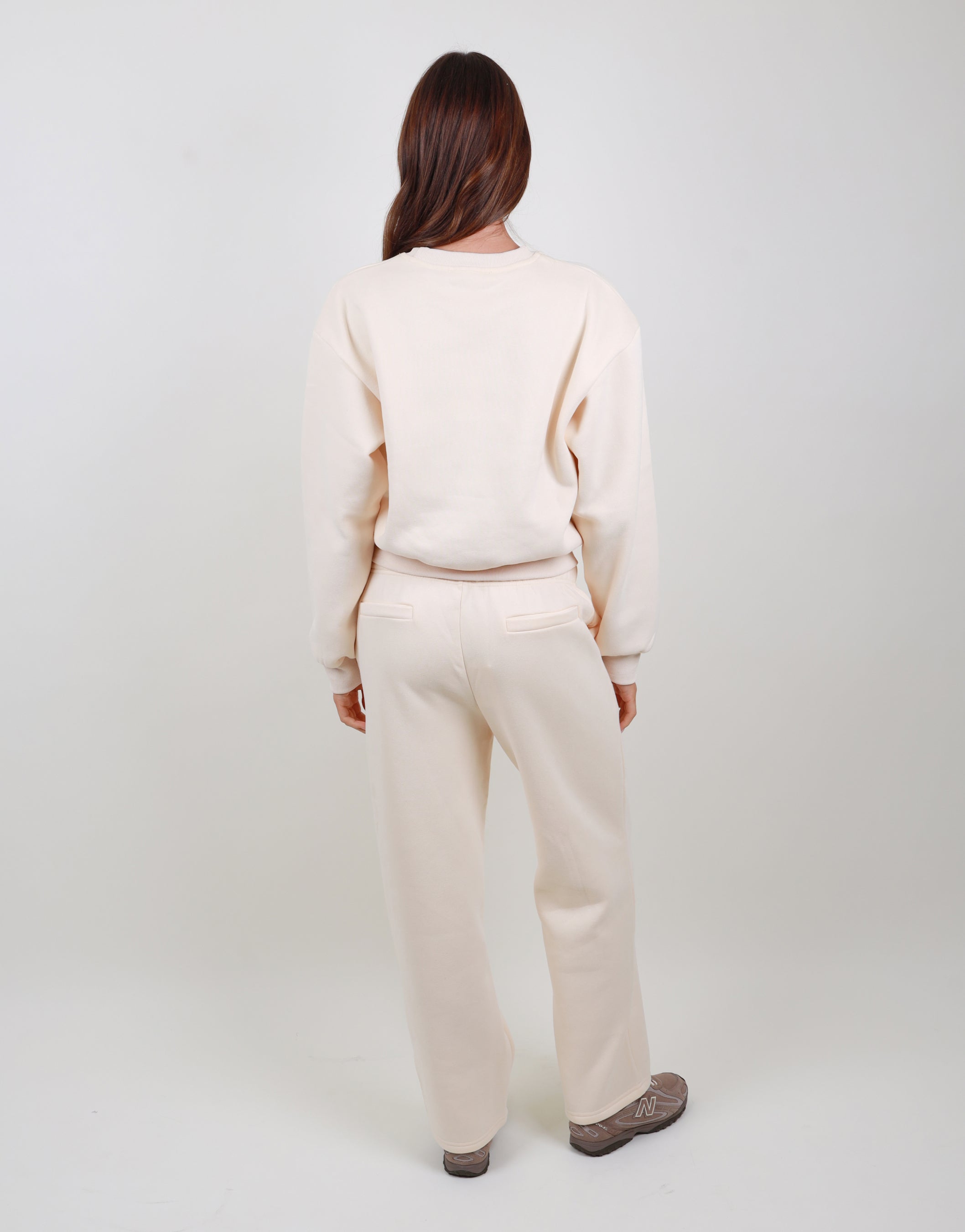 Demi Straight Leg Joggers In Cream | SIMMI London