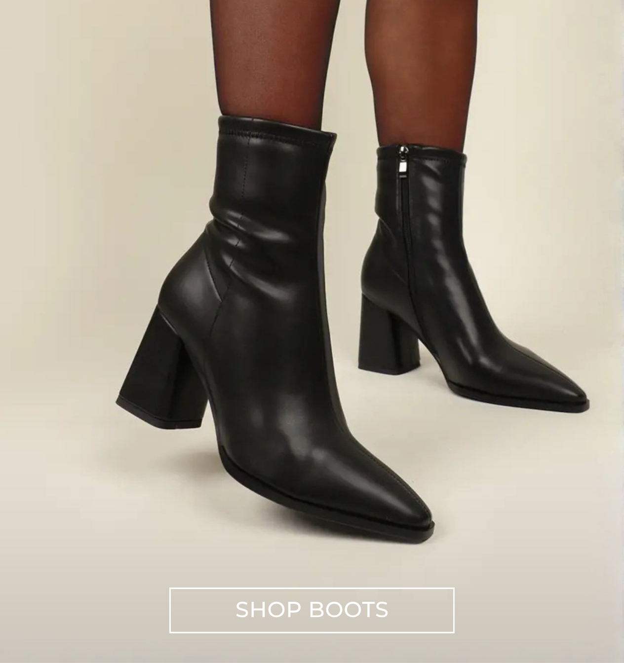 held black faux leather boots at simmi london
