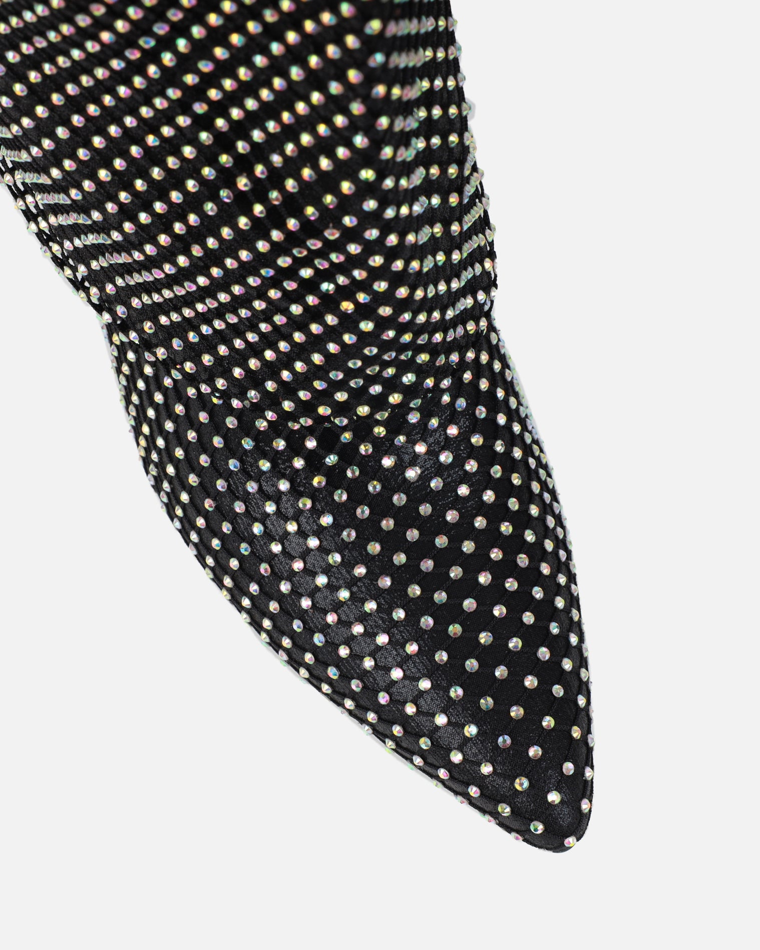 Carlisha Black Diamante Fold Over Stiletto Boots | SIMMI London