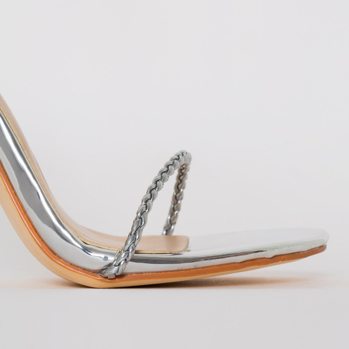 SIMMI SHOES / WELMA SILVER LACE UP STILETTO HEELS