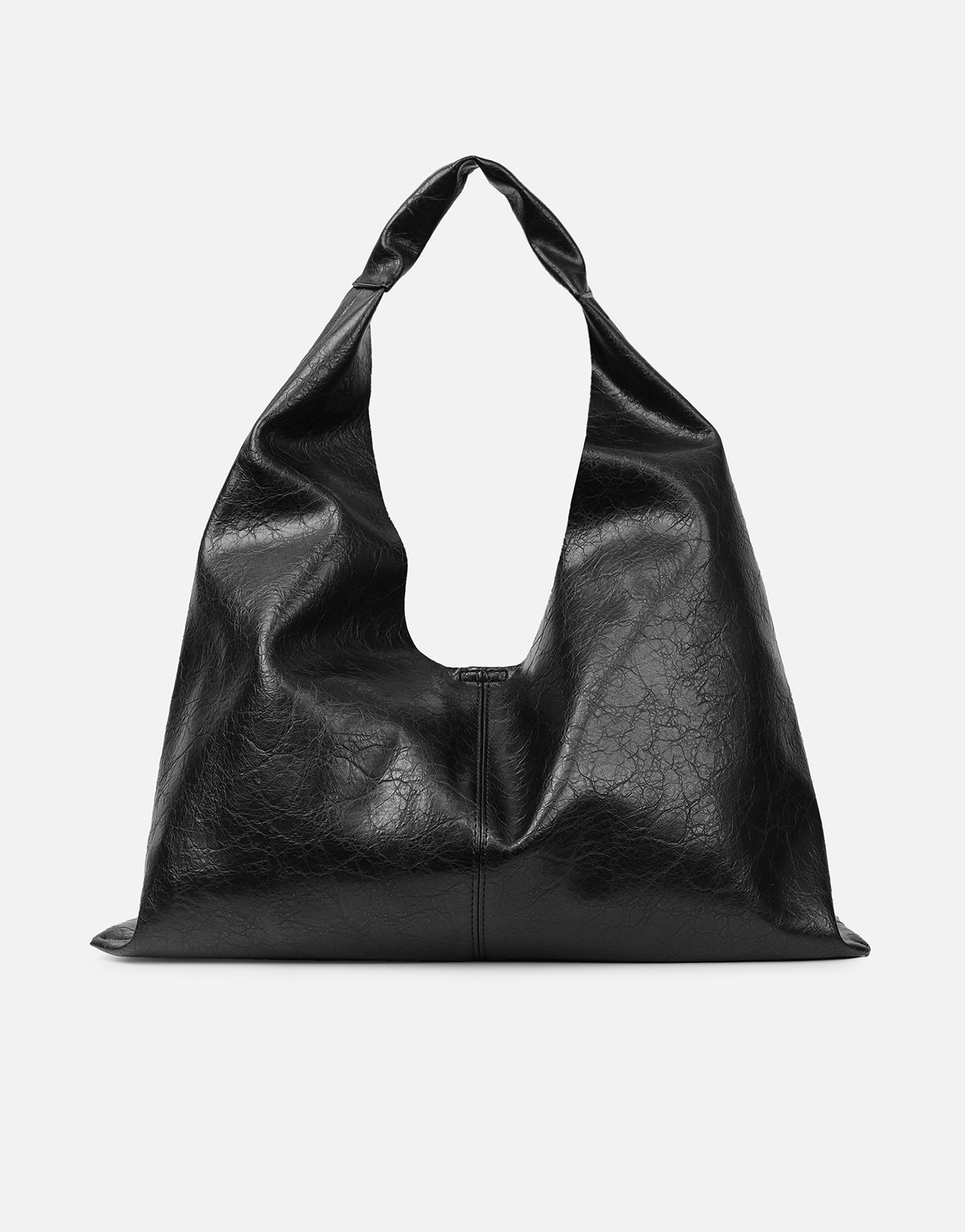 Abina Black Soft Hobo Shoulder Bag | SIMMI London