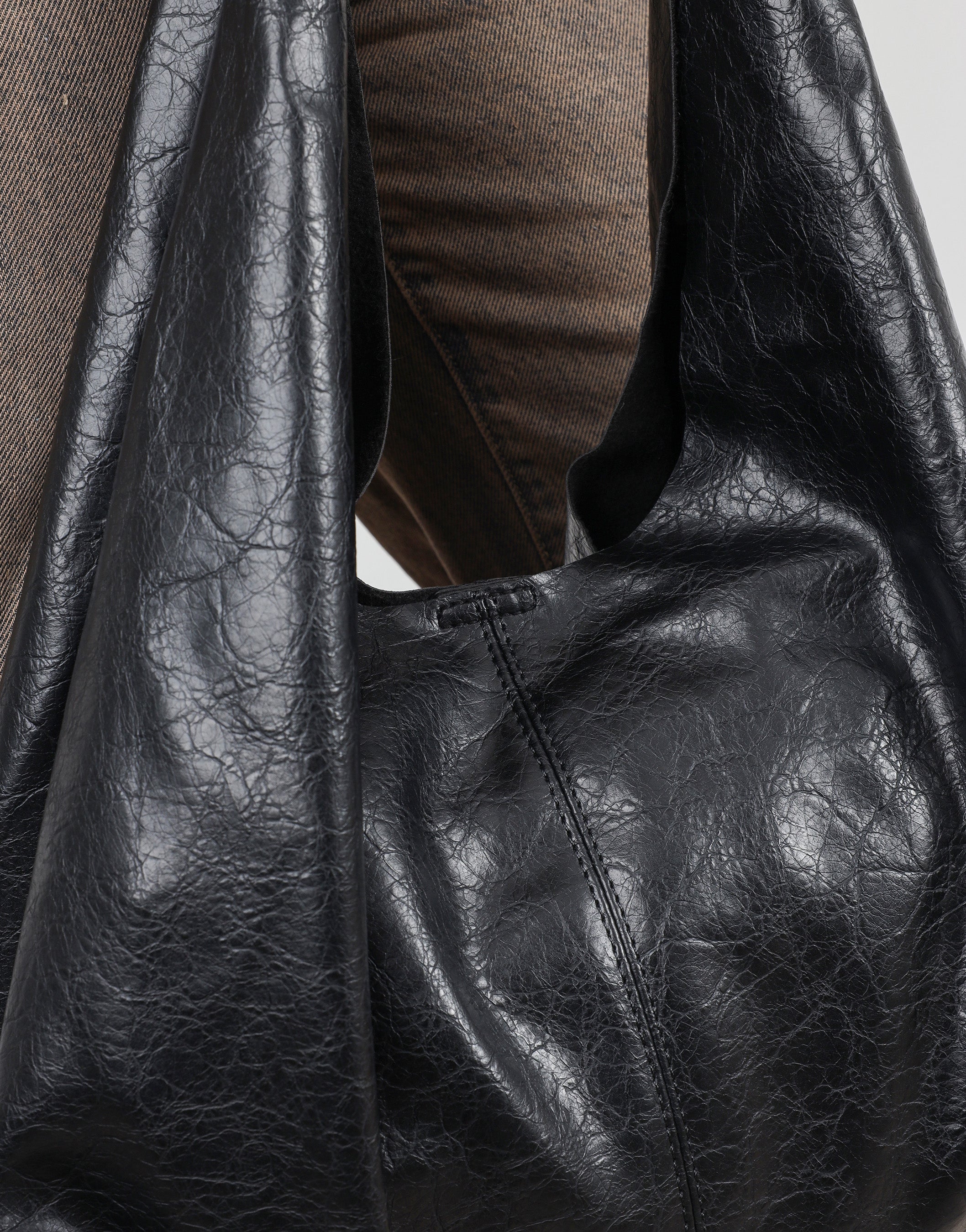 Abina Black Soft Hobo Shoulder Bag | SIMMI London