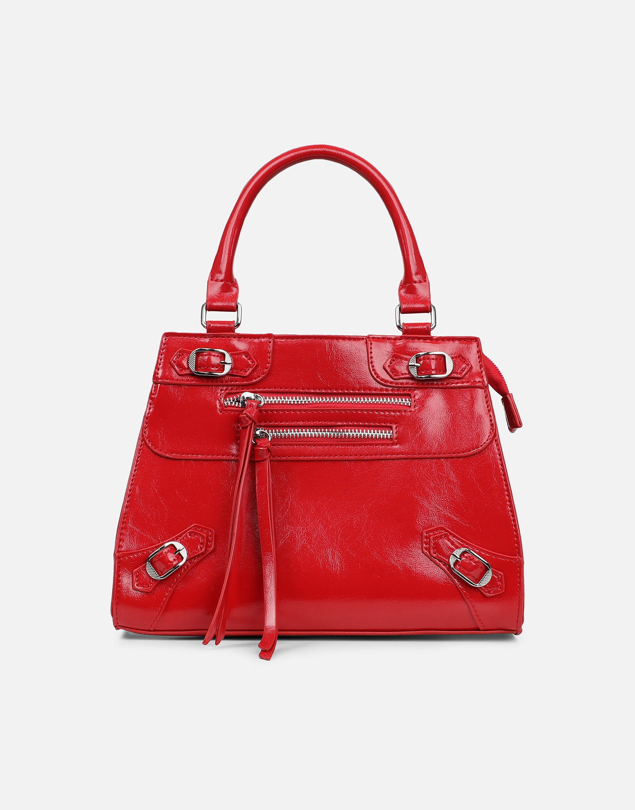 Adina Red Stud Detail Handbag | SIMMI London