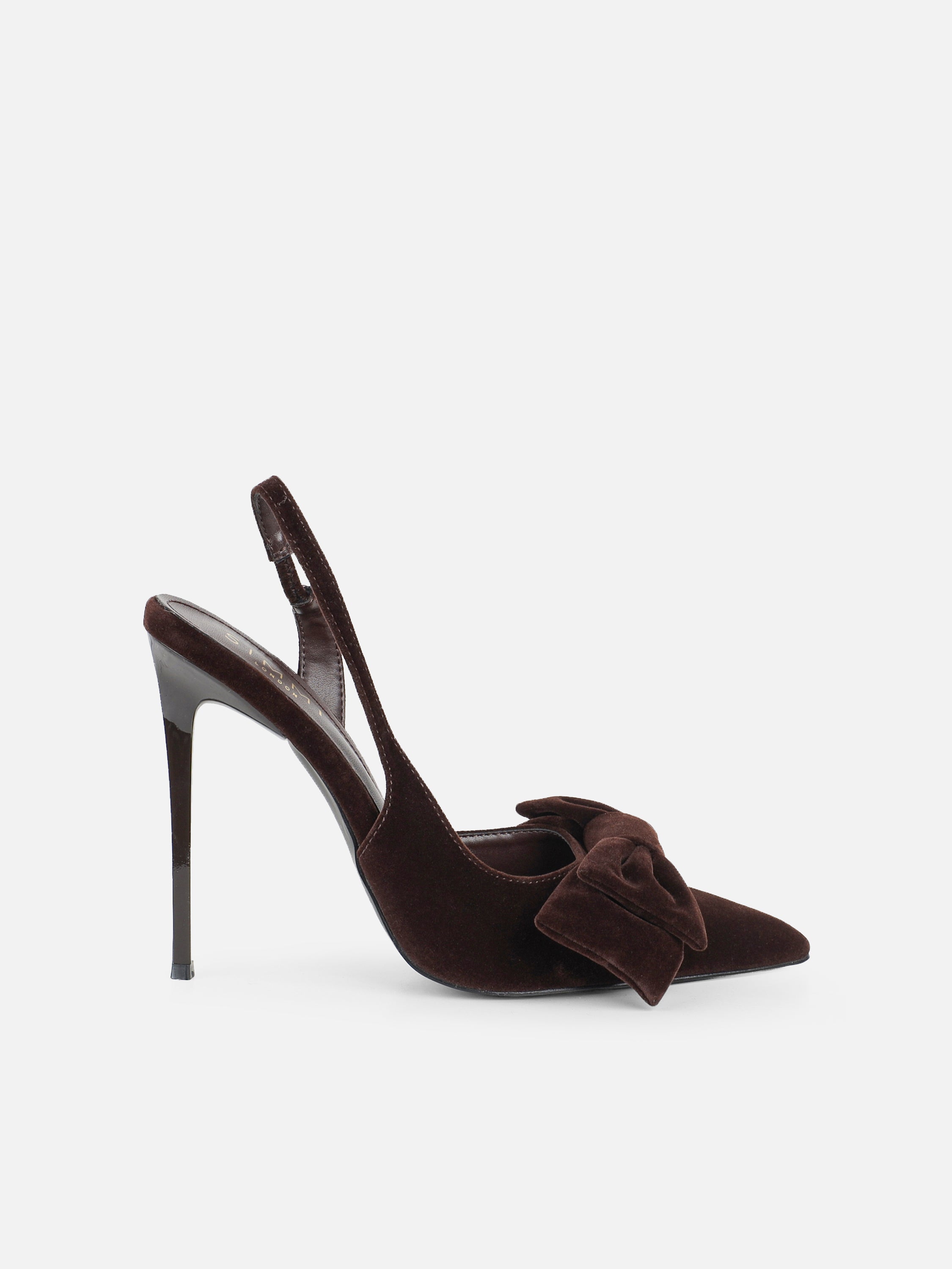 Toppaz Brown Velvet Bow Heeled Sandals | SIMMI London