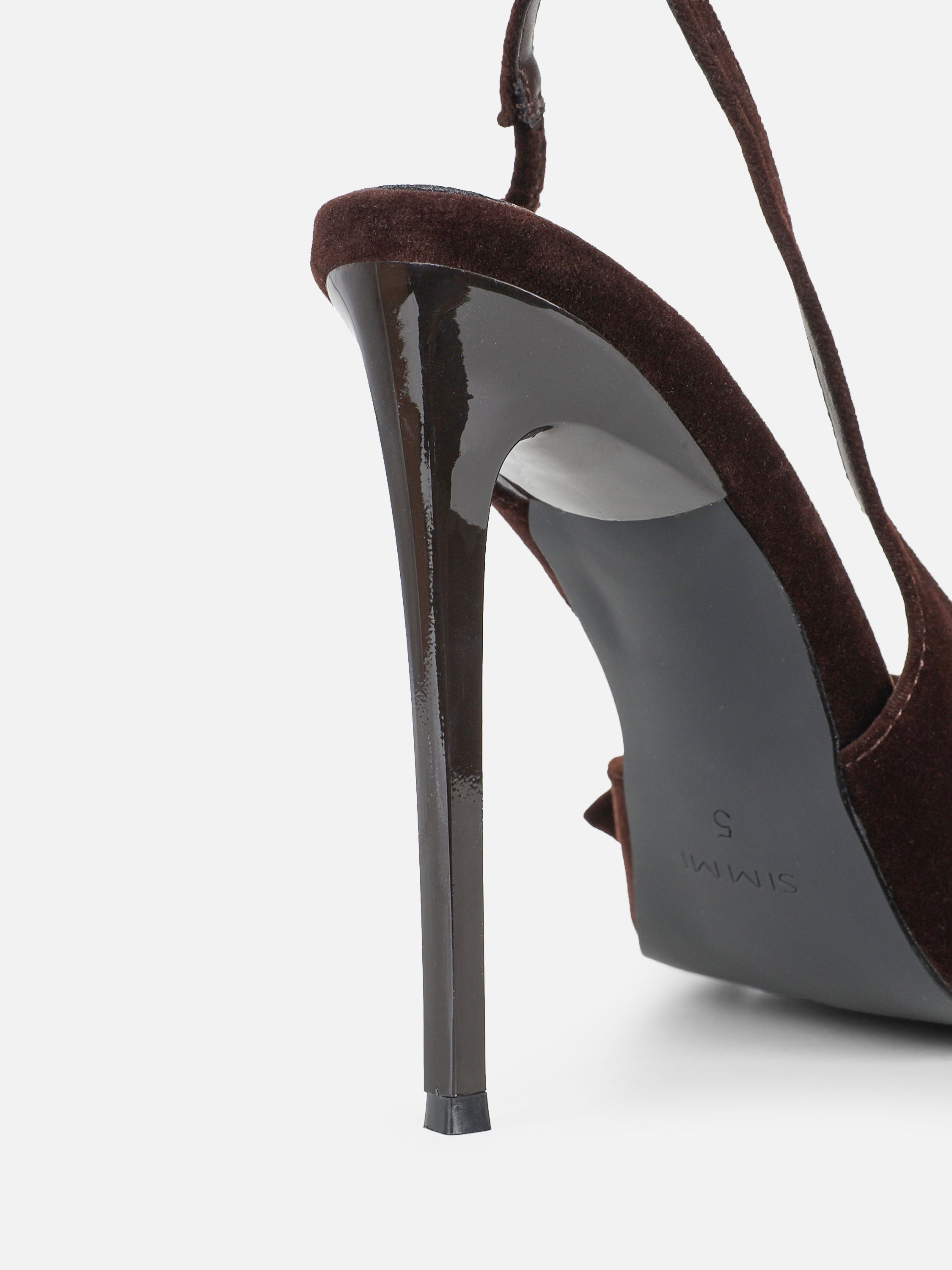 Toppaz Brown Velvet Bow Heeled Sandals | SIMMI London