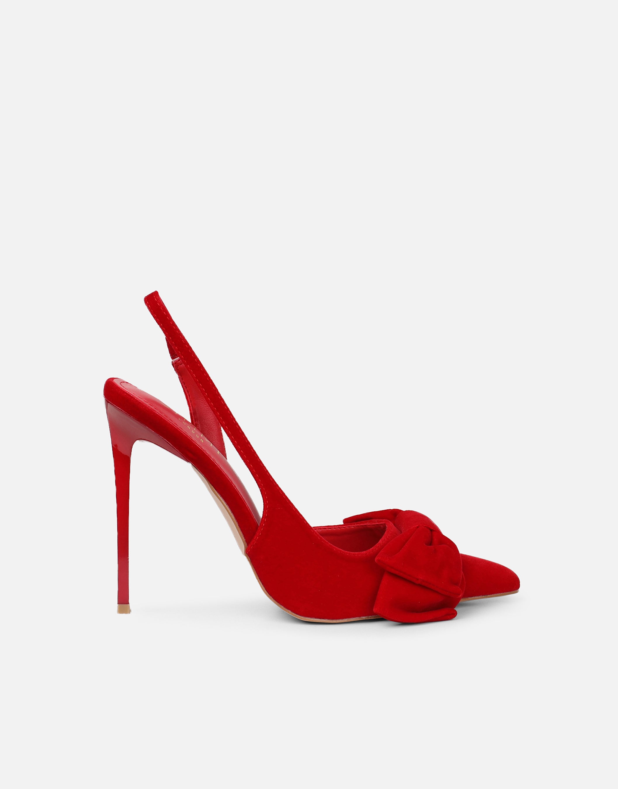 Toppaz Red Velvet Bow Heeled Sandals | SIMMI London