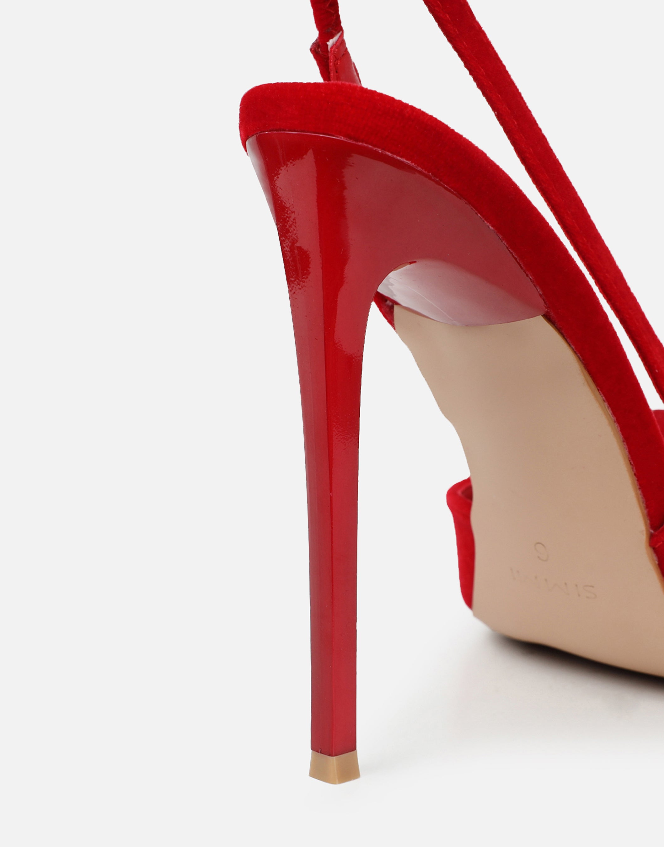 Toppaz Red Velvet Bow Heeled Sandals | SIMMI London