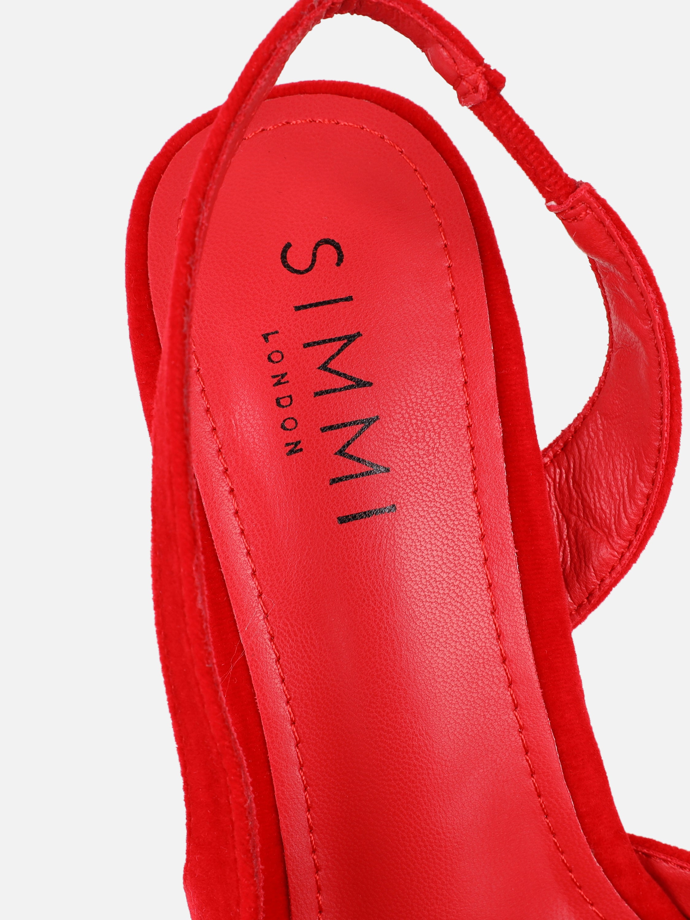 Torrez Red Velvet Bow Detail Peep Toe Heeled Sandals | SIMMI London