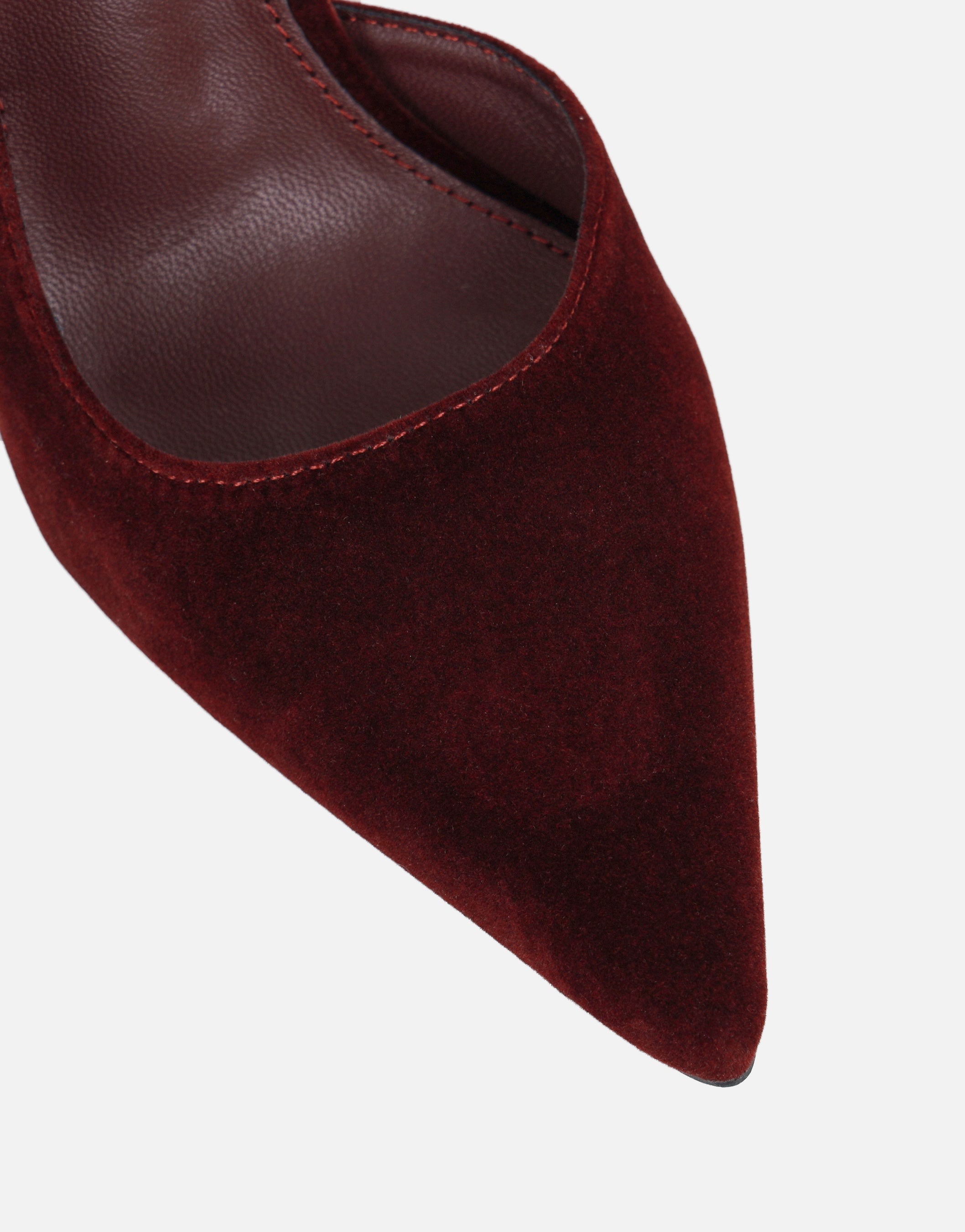 Arabella Burgundy Velvet Slingback Heeled Court Shoes | SIMMI London