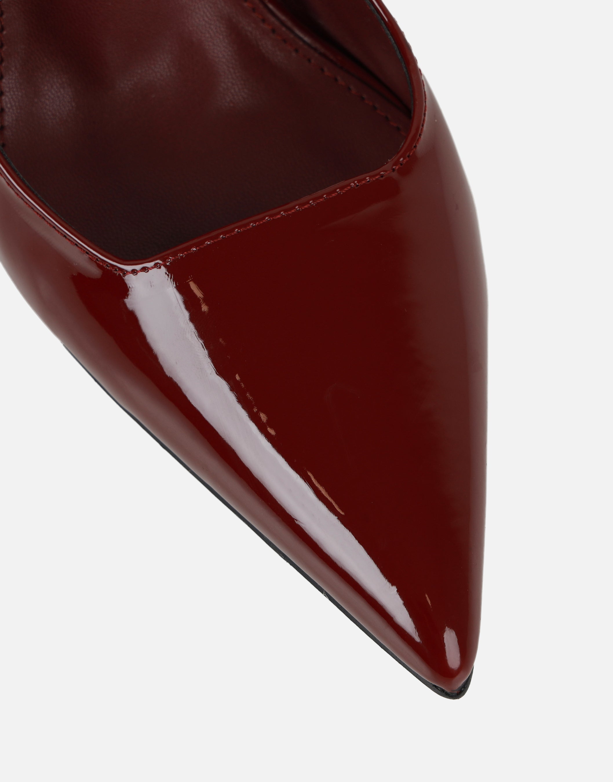 Maren Burgundy Patent Sling Back Heeled Sandals | SIMMI London