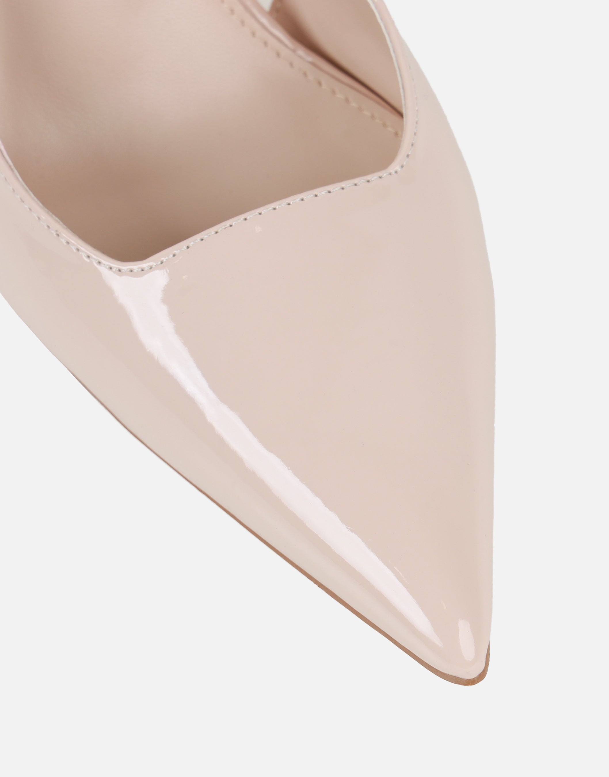 Maren Stone Patent Sling Back Heeled Sandals | SIMMI London