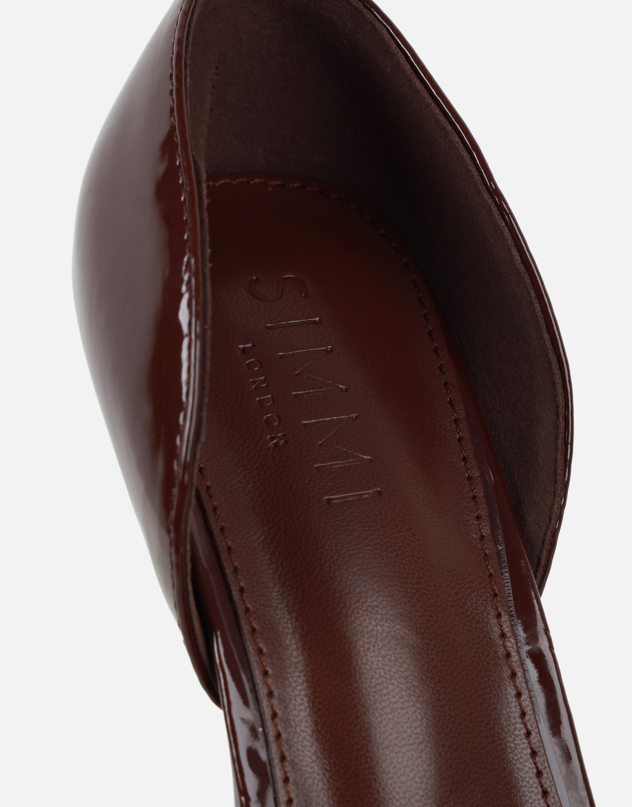 Blaze Brown Patent Court Shoes | SIMMI London