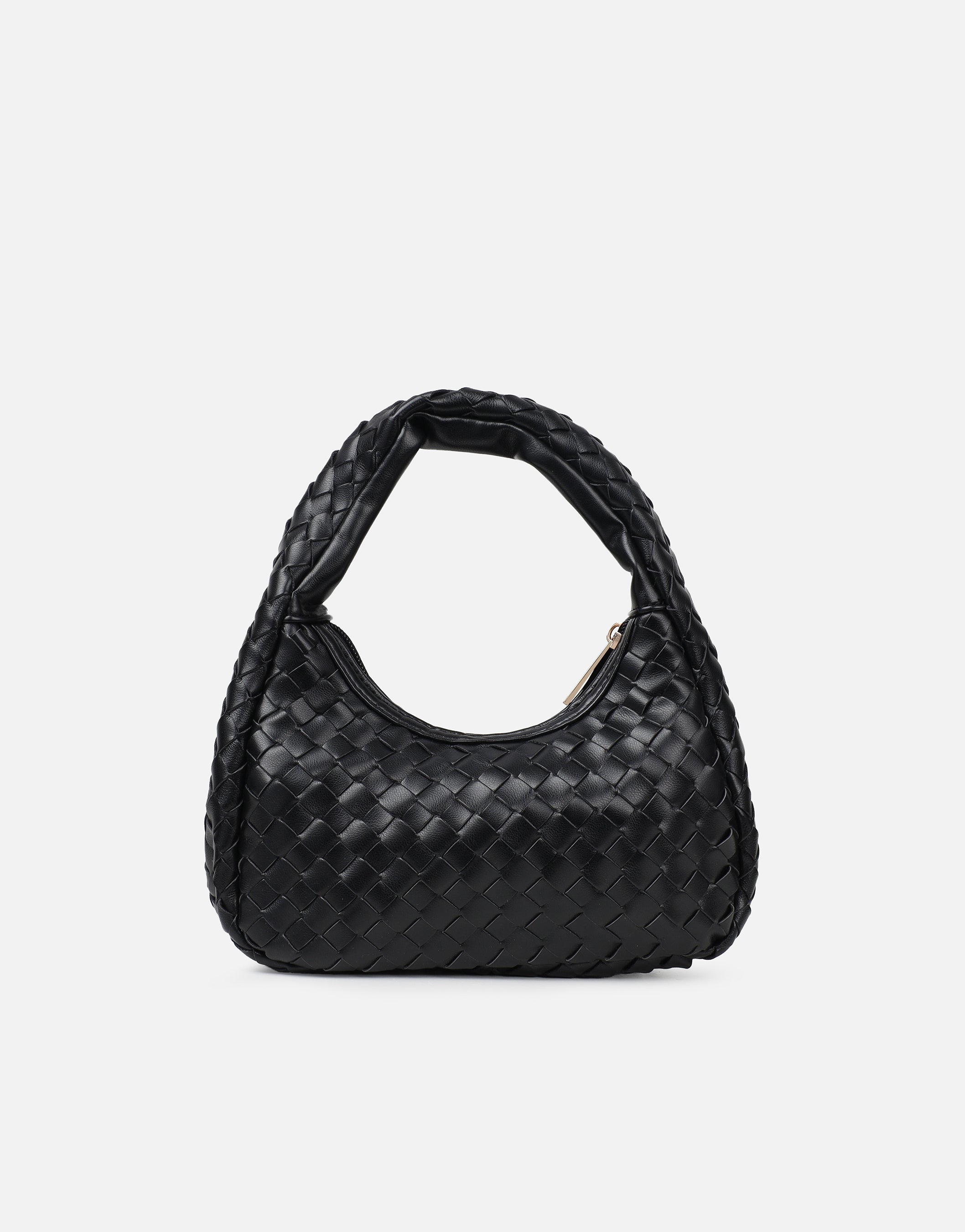 Albany Black Woven Shoulder Bag | SIMMI London