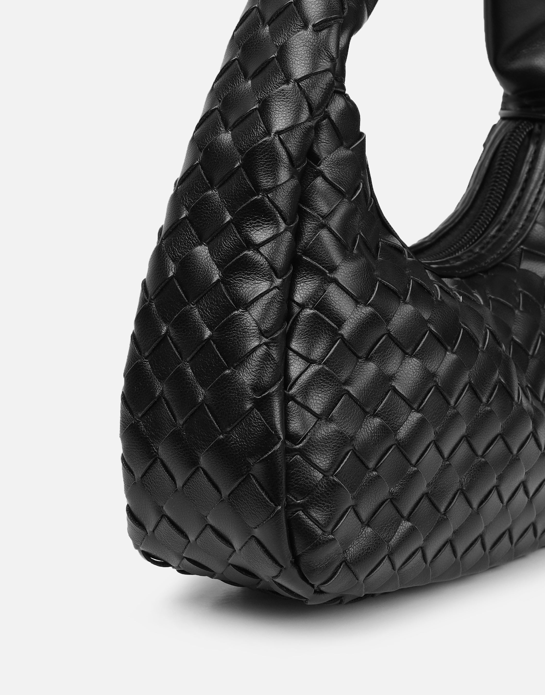 Albany Black Woven Shoulder Bag | SIMMI London