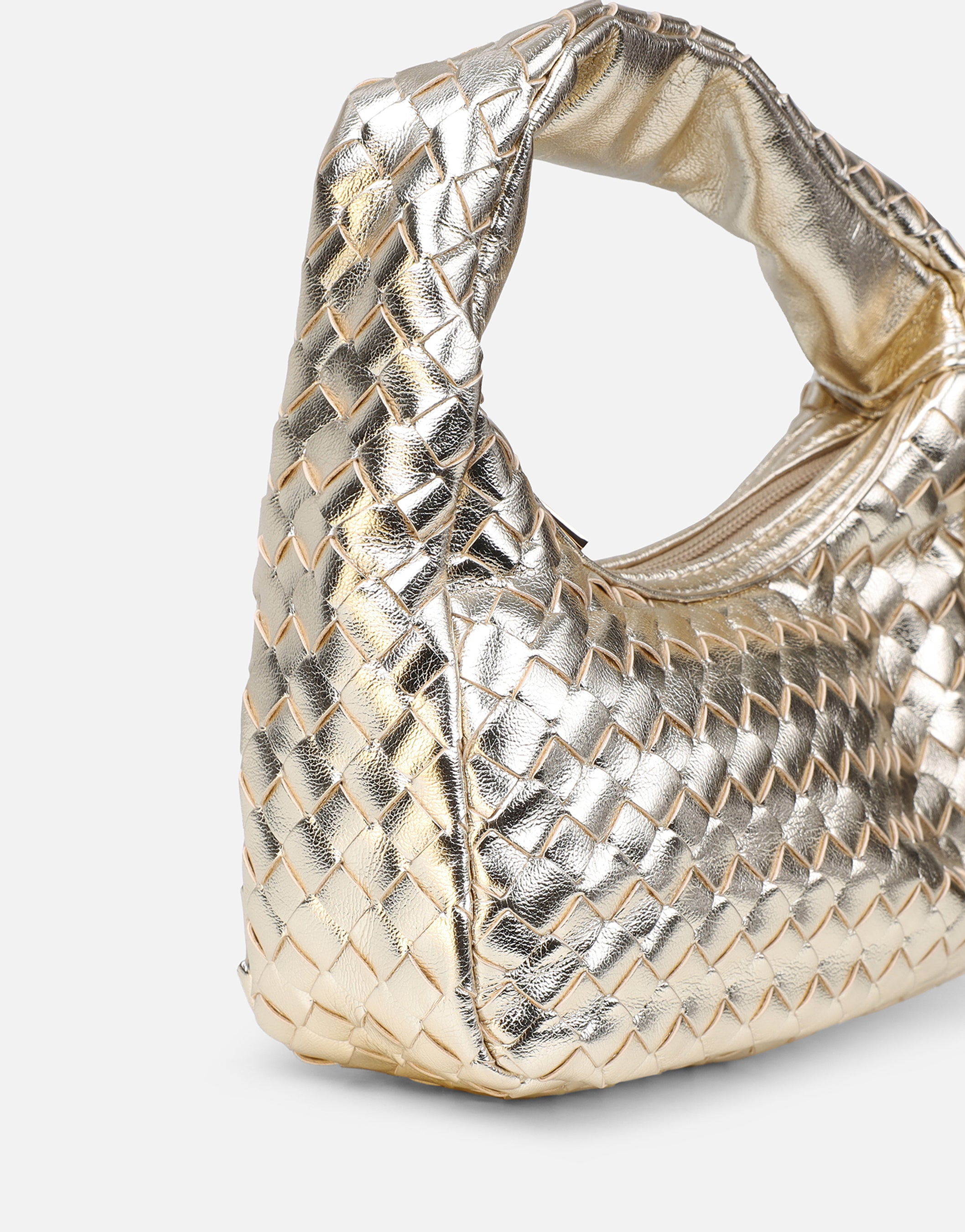 Albany Gold Woven Shoulder Bag | SIMMI London
