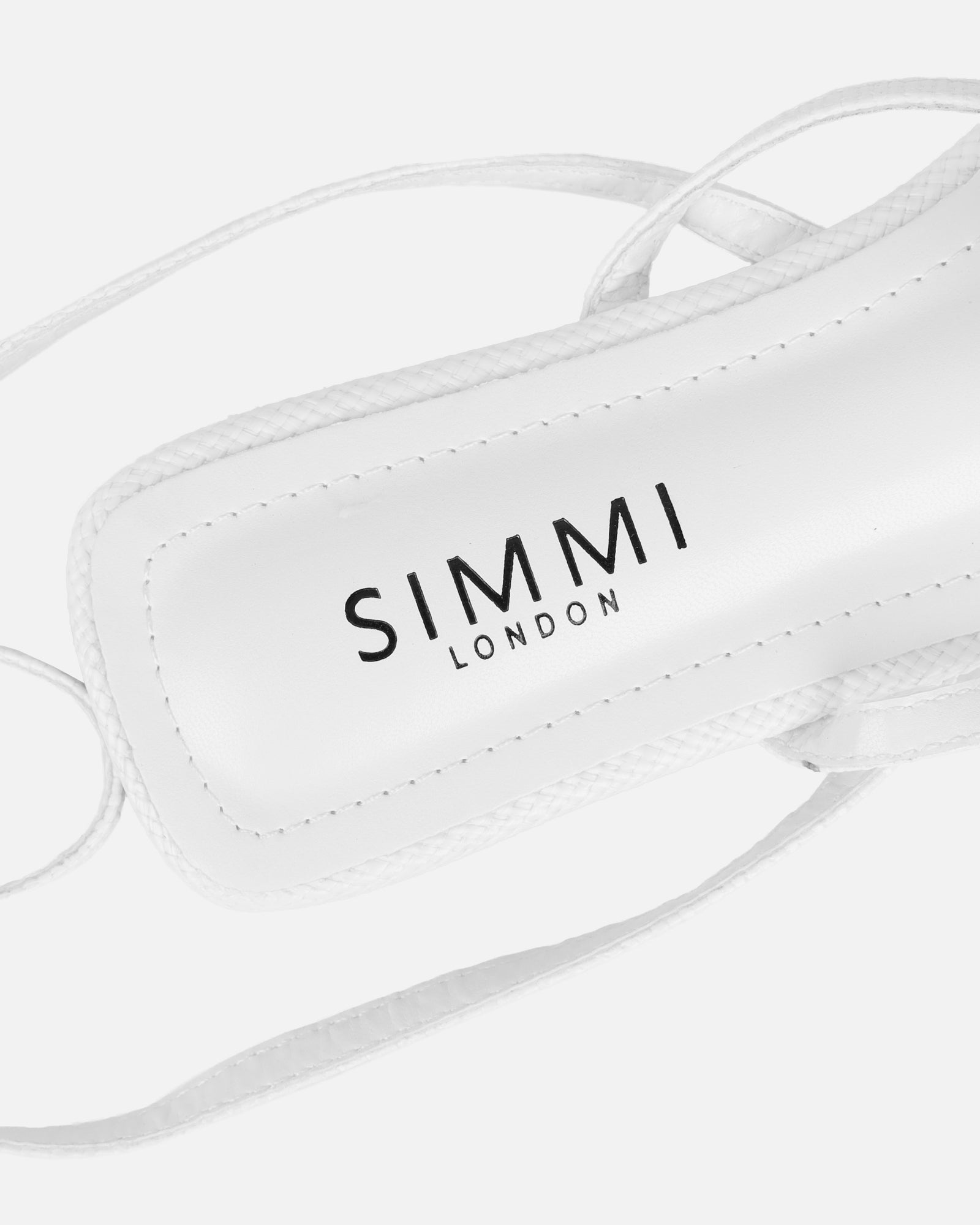 Johanna White Hesian Flower Detail Flat Sandals | SIMMI London