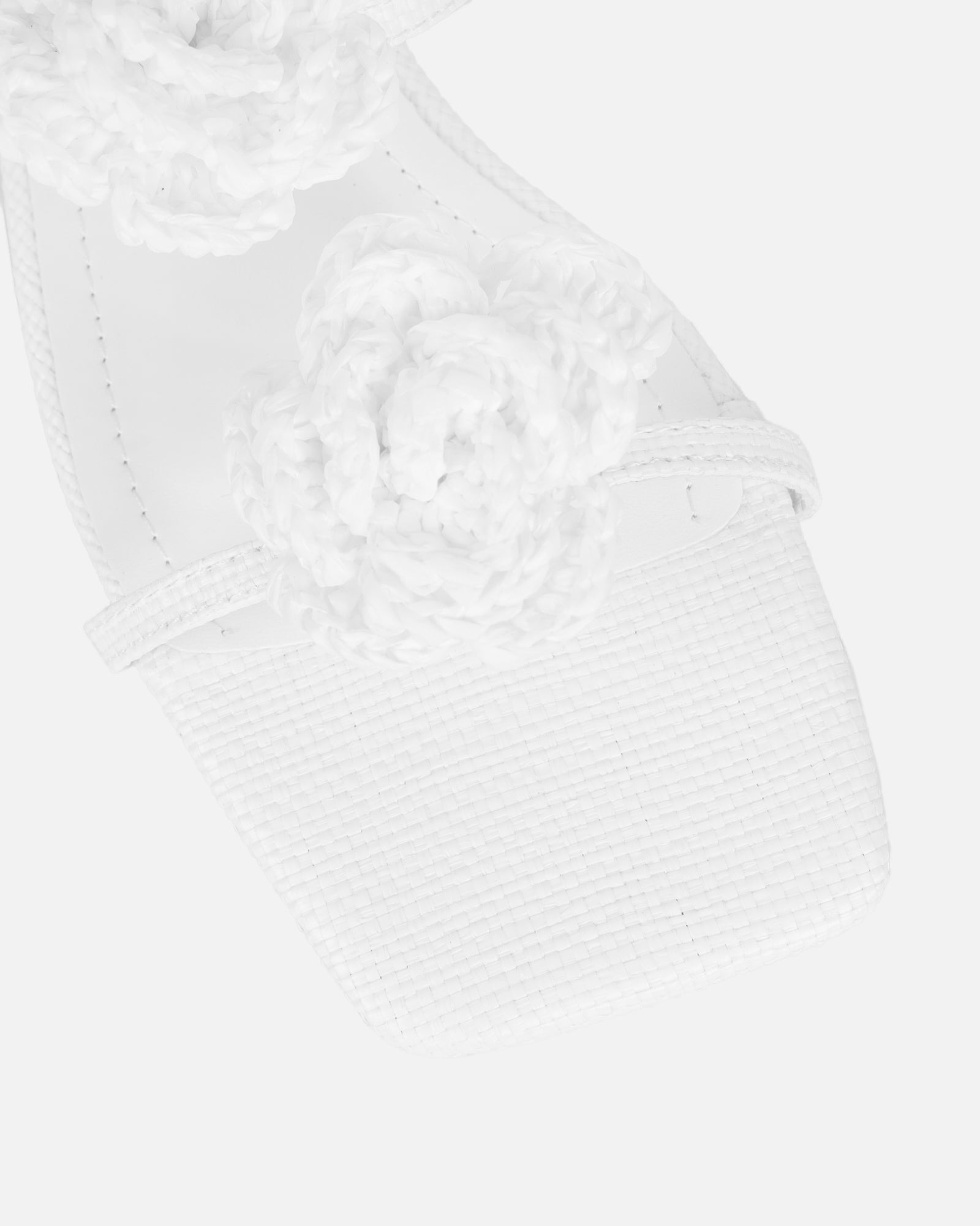 Johanna White Hesian Flower Detail Flat Sandals | SIMMI London