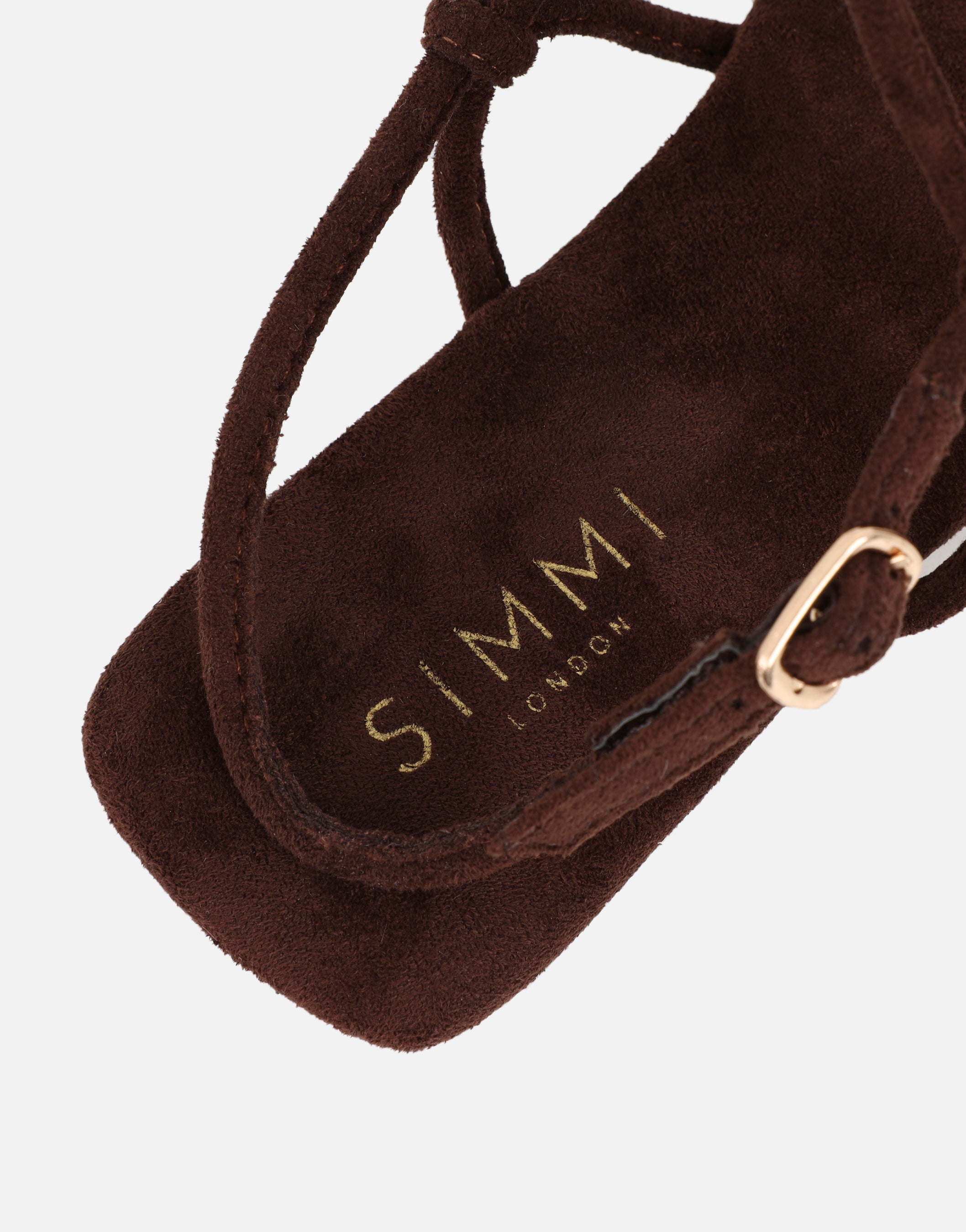 Leana Brown Suede Strappy Flat Sandals | SIMMI London