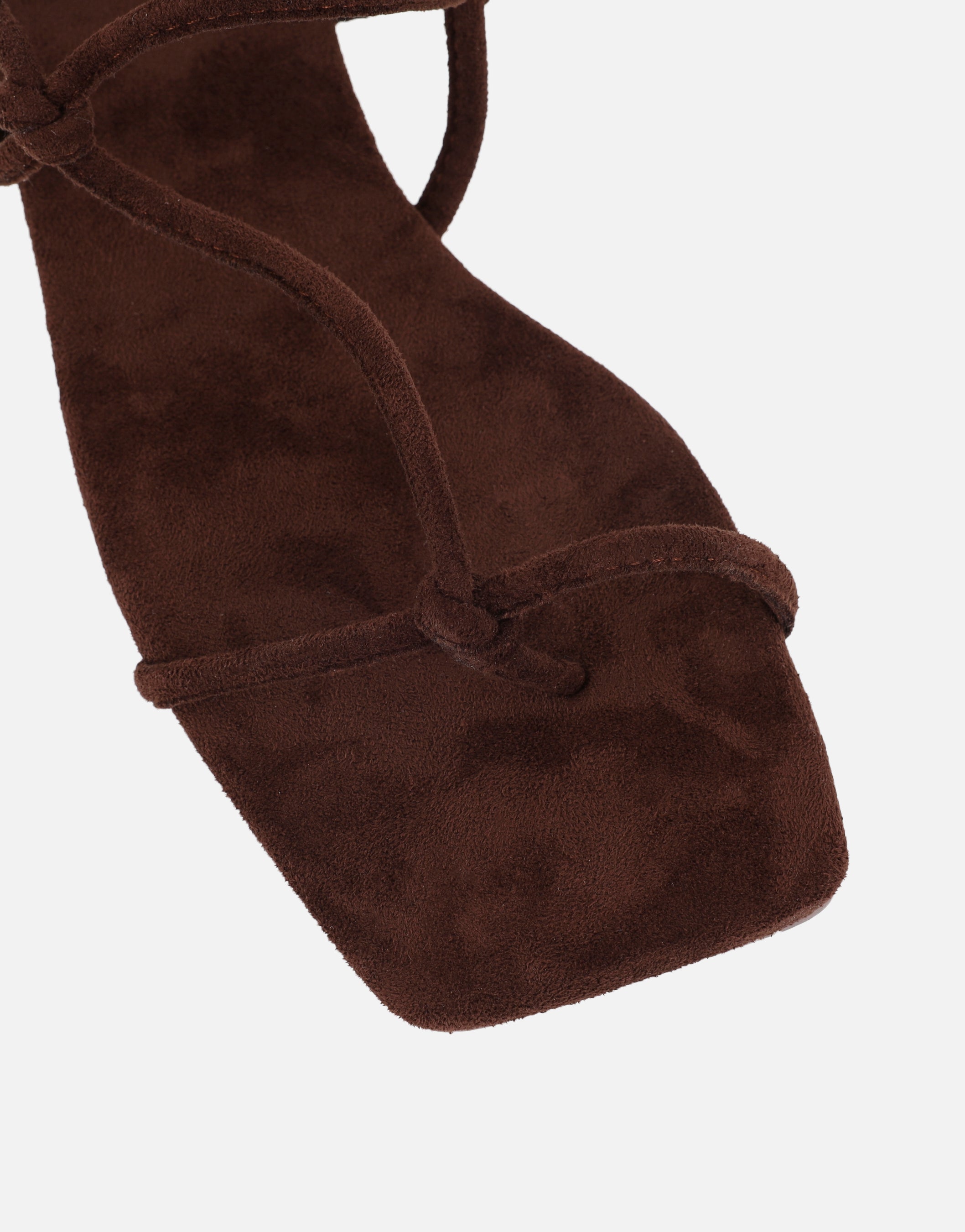 Leana Brown Suede Strappy Flat Sandals | SIMMI London