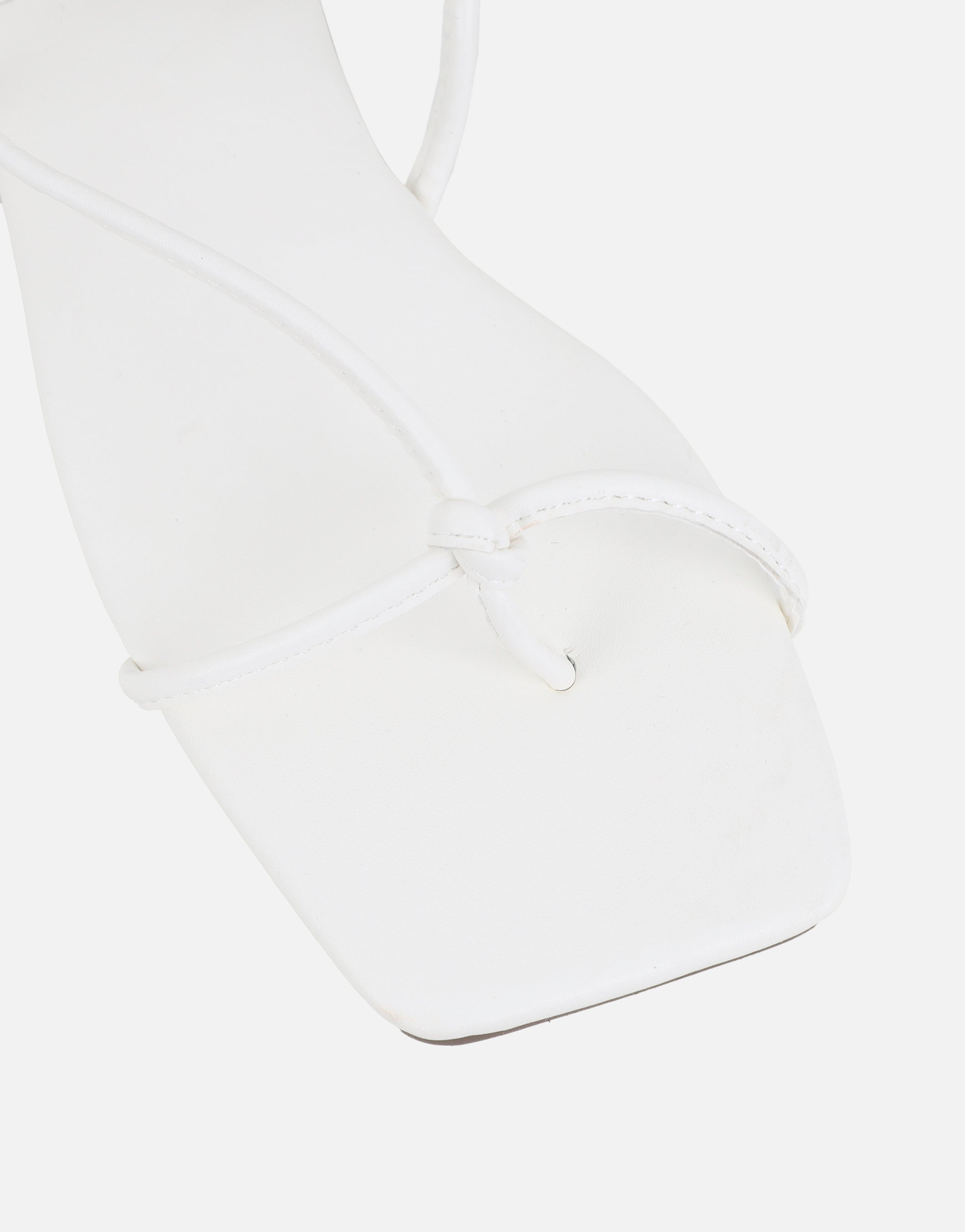 Leana White Strappy Flat Sandals | SIMMI London