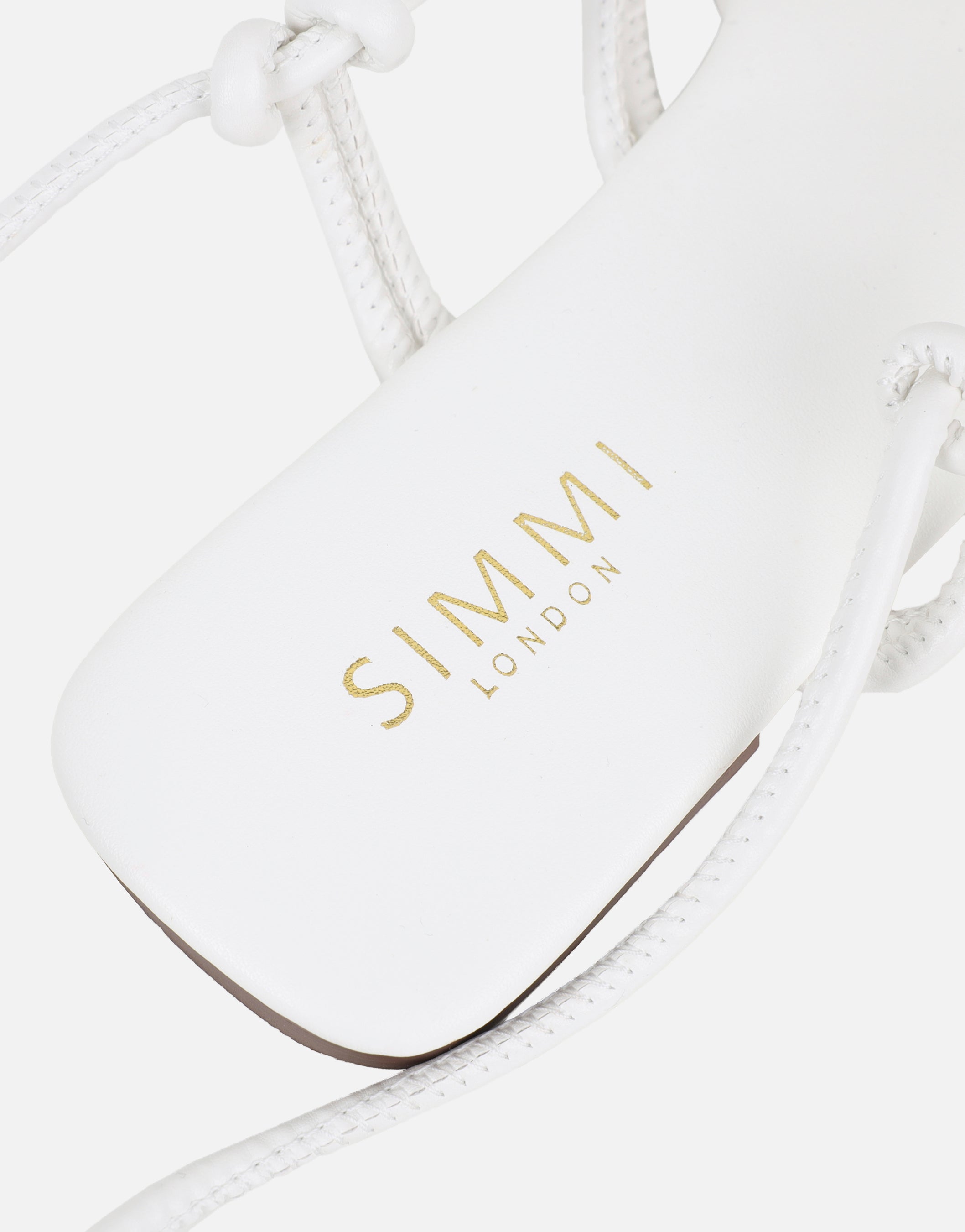 Clea White Rope Tie Up Sandals | SIMMI London