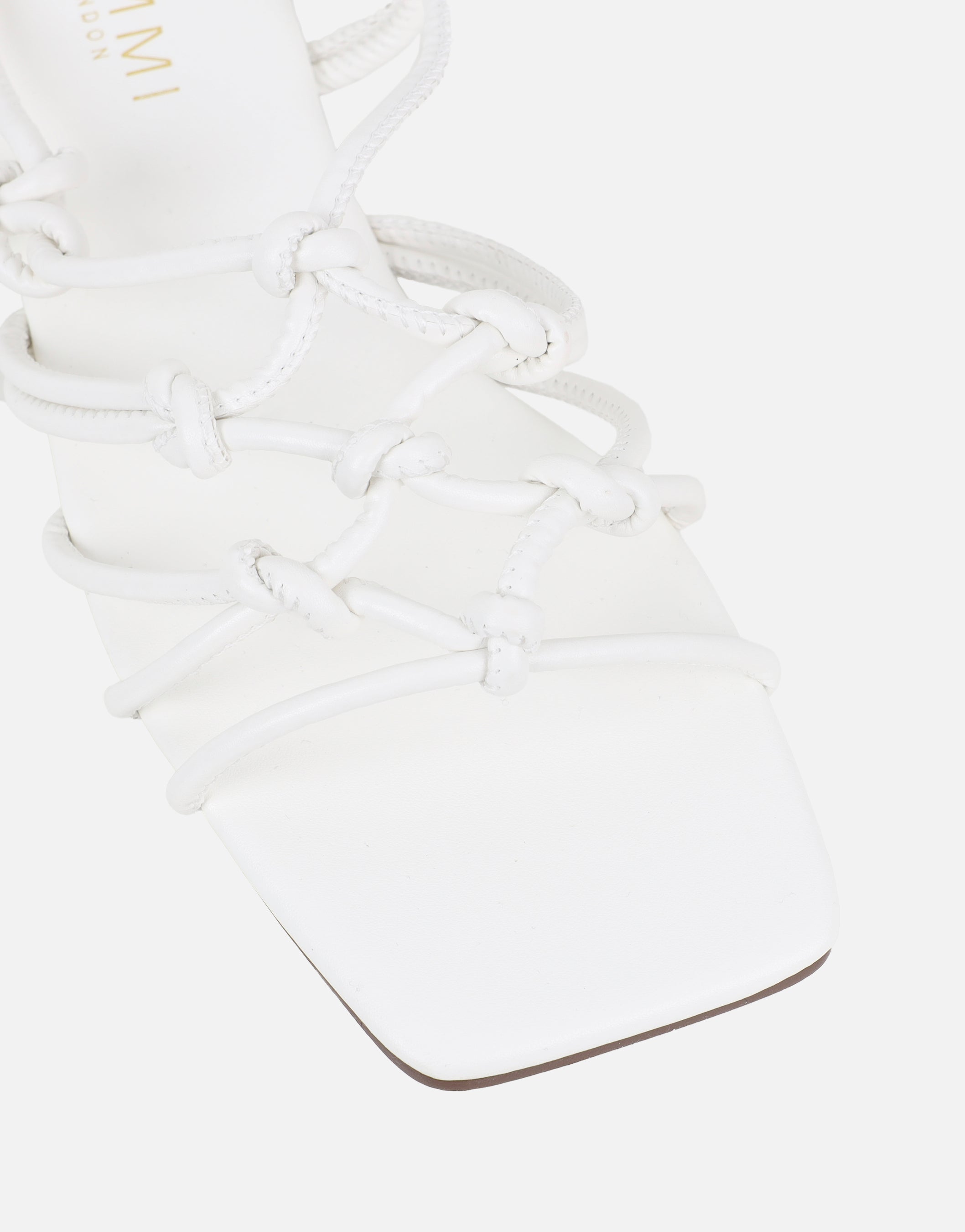 Clea White Rope Tie Up Sandals | SIMMI London