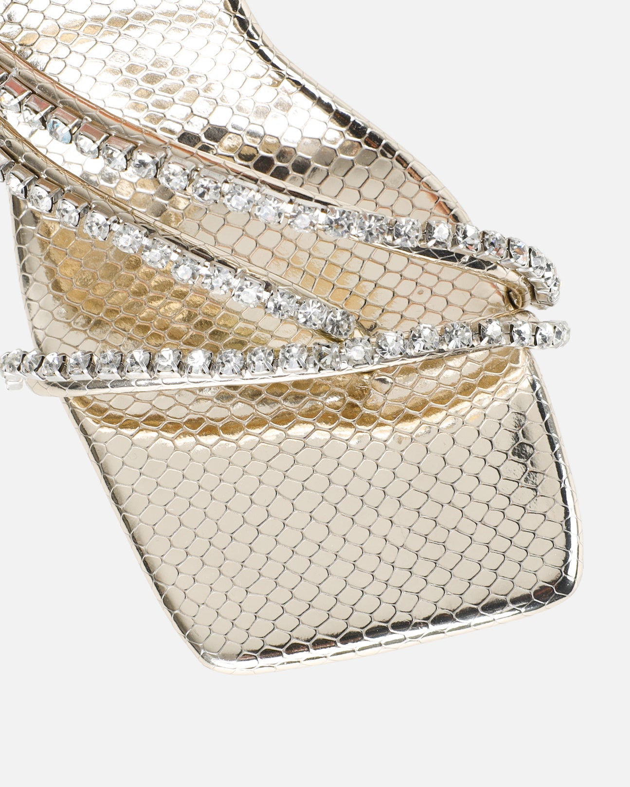 Freesia Gold Faux Snake Print Spiral Mid Heels | SIMMI London