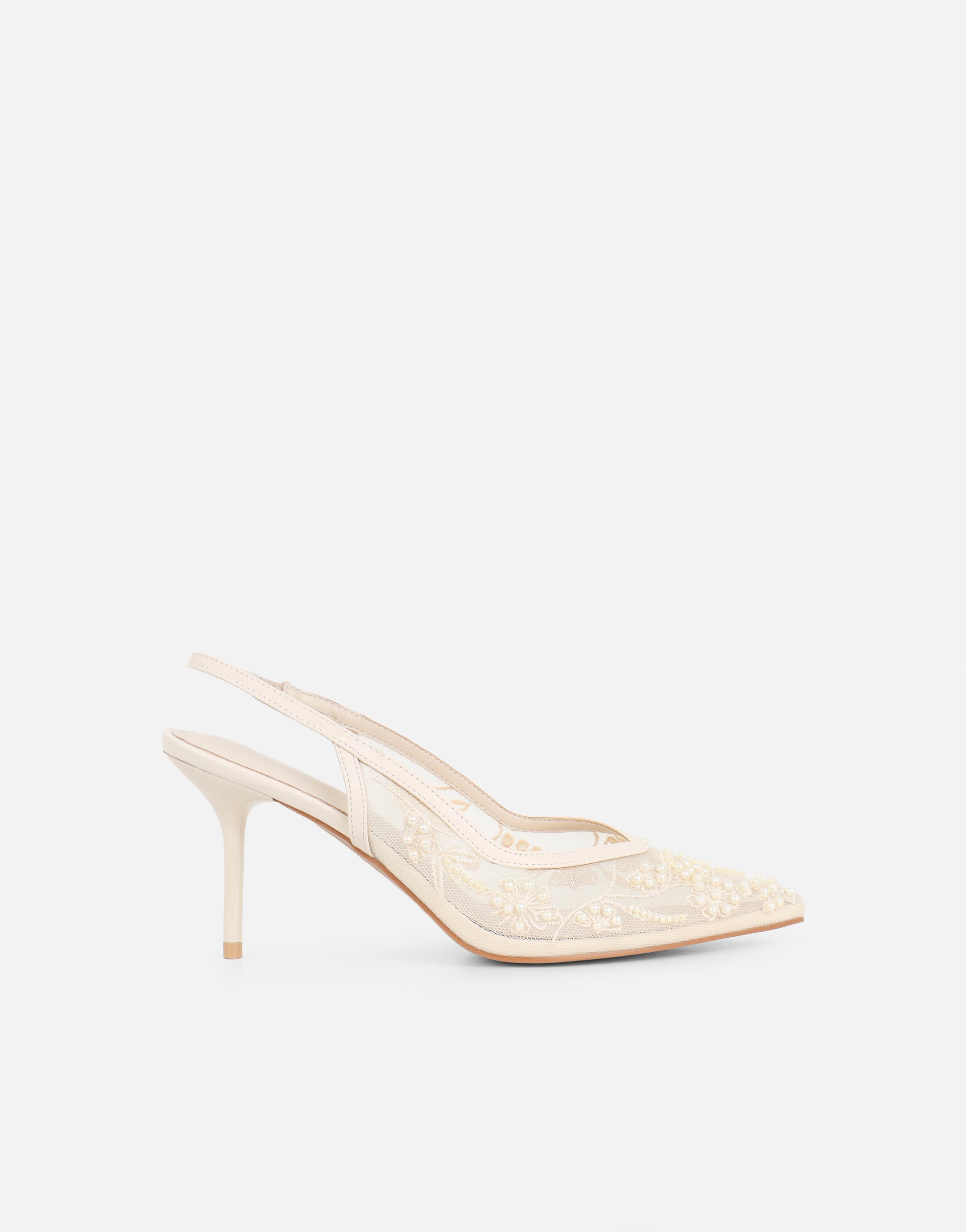 Alizia Stone Mesh Embellished Slingback Courts | SIMMI London