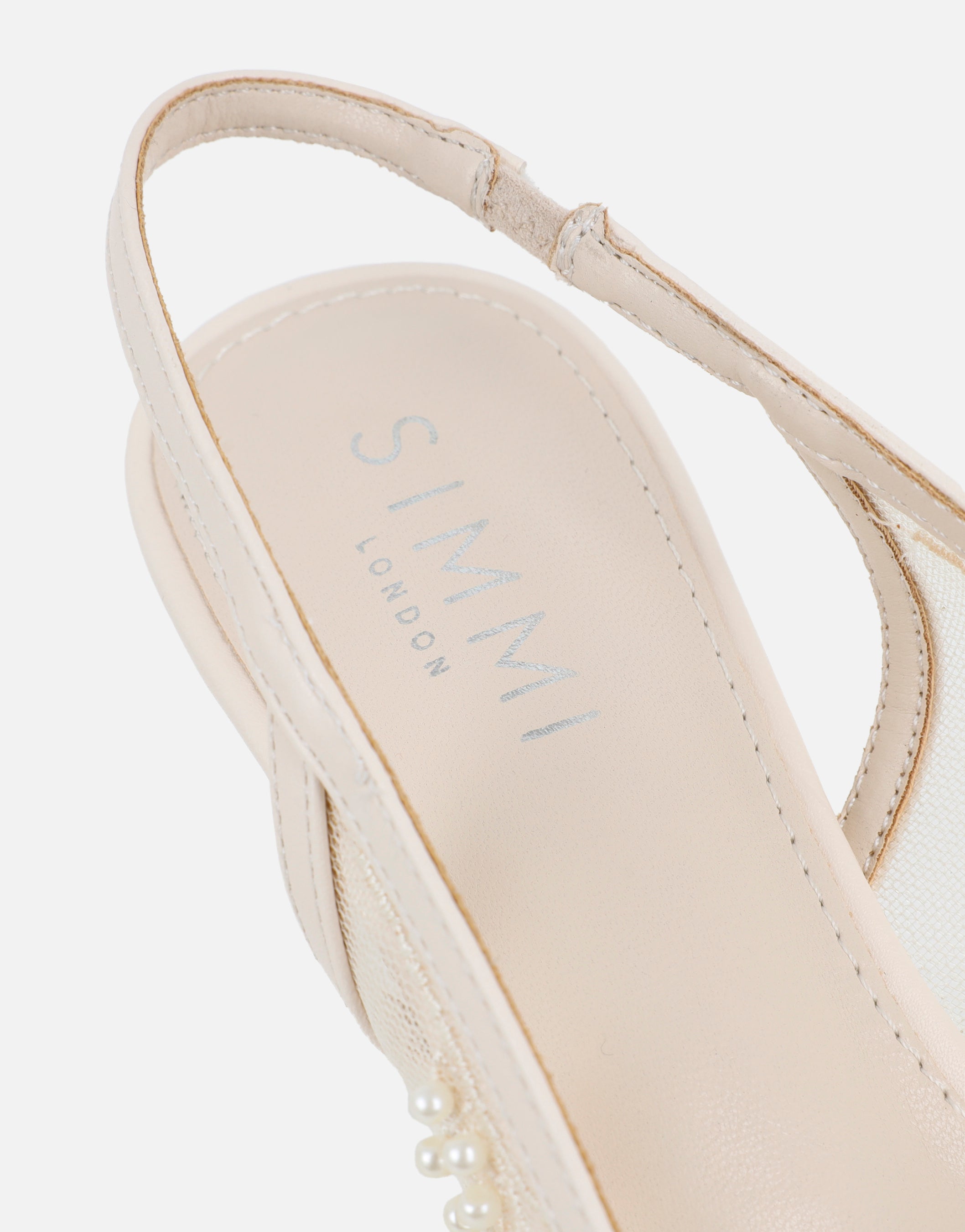 Alizia Stone Mesh Embellished Slingback Courts | SIMMI London