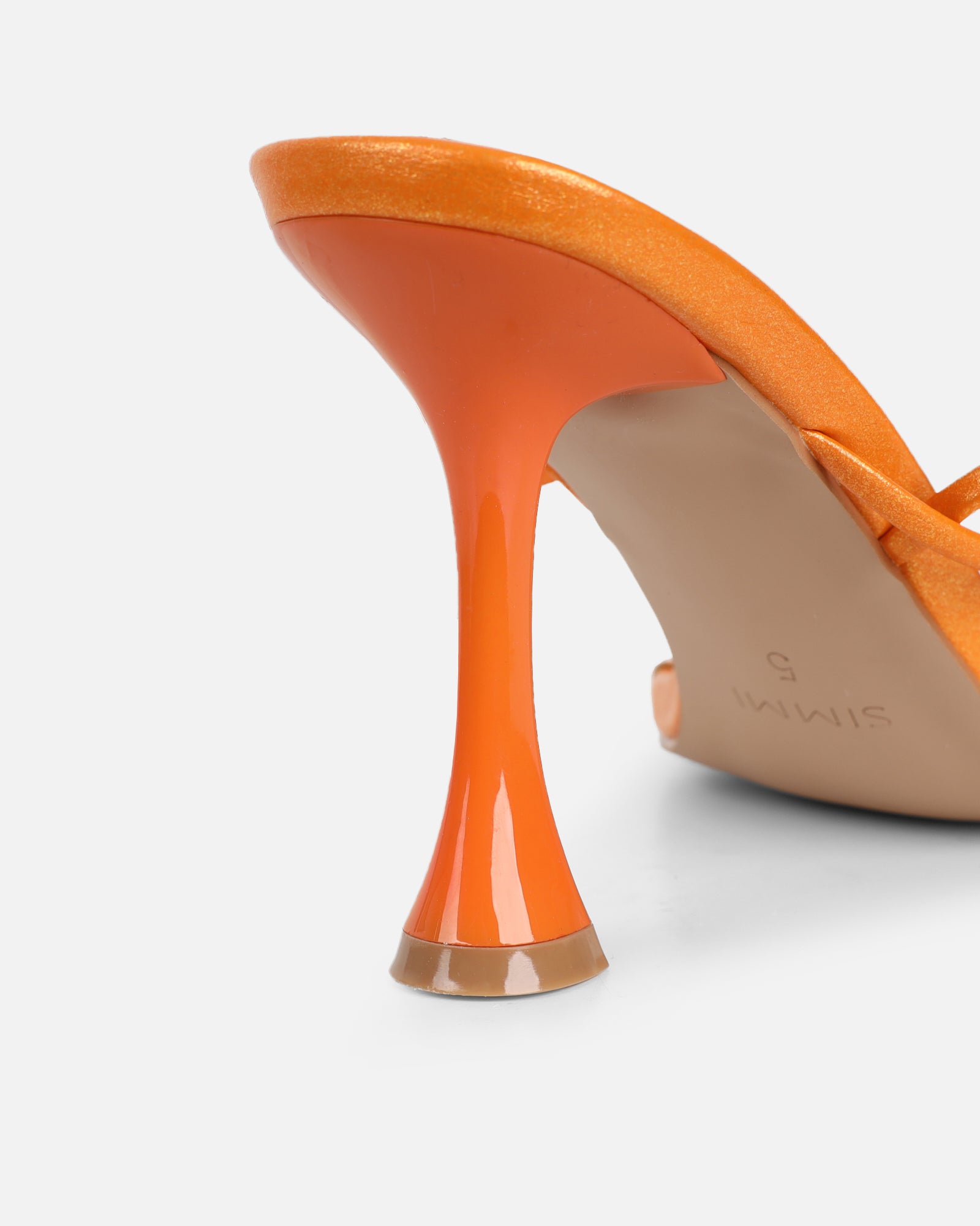 Pixar Orange Metallic Tie Up Heeled Sandals | SIMMI London