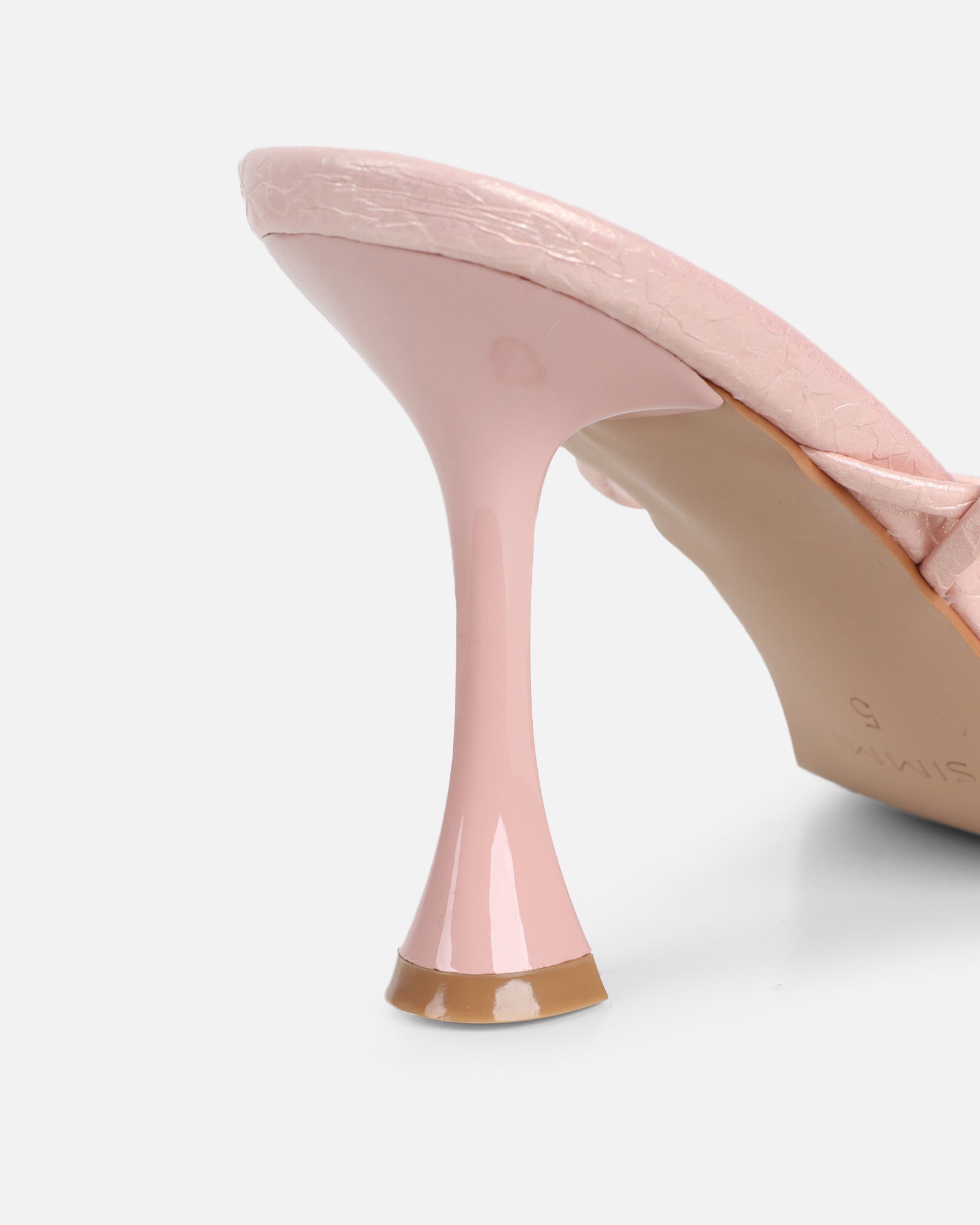 Pixar Pink Metallic Tie Up Heeled Sandals | SIMMI London