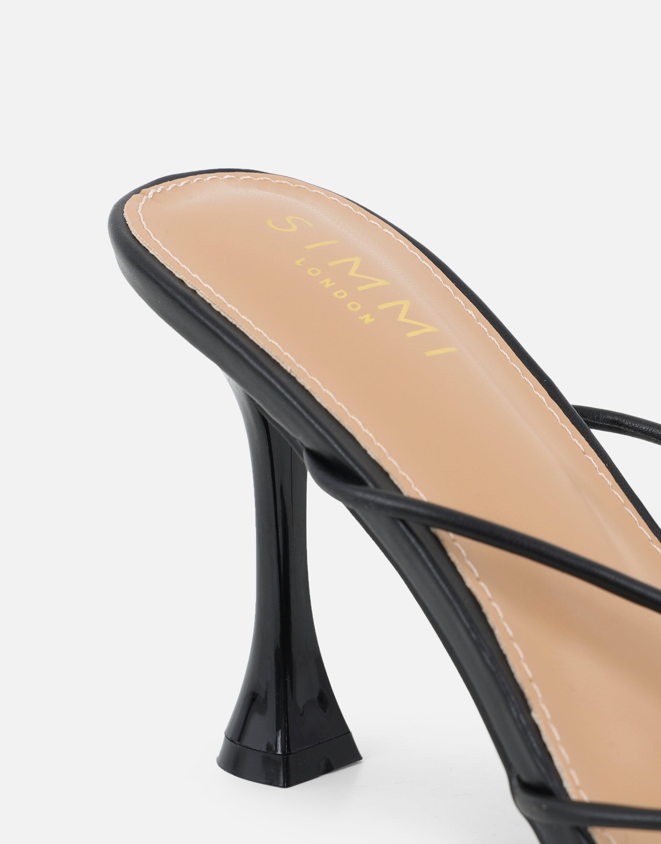 Kirsty Black Gold Detail Cross Over Mules | SIMMI London