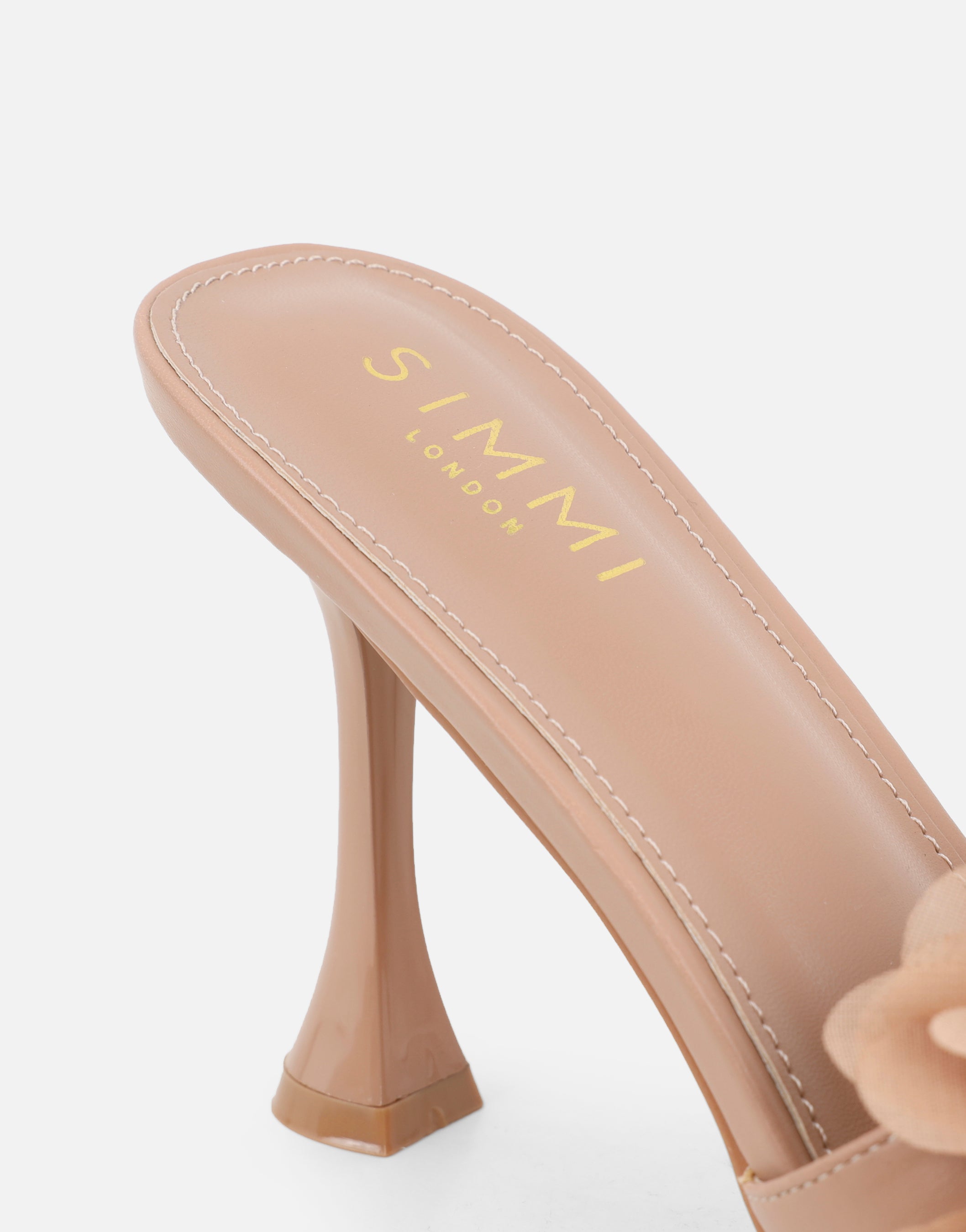 Kaz Nude Petal Detail Mules | SIMMI London