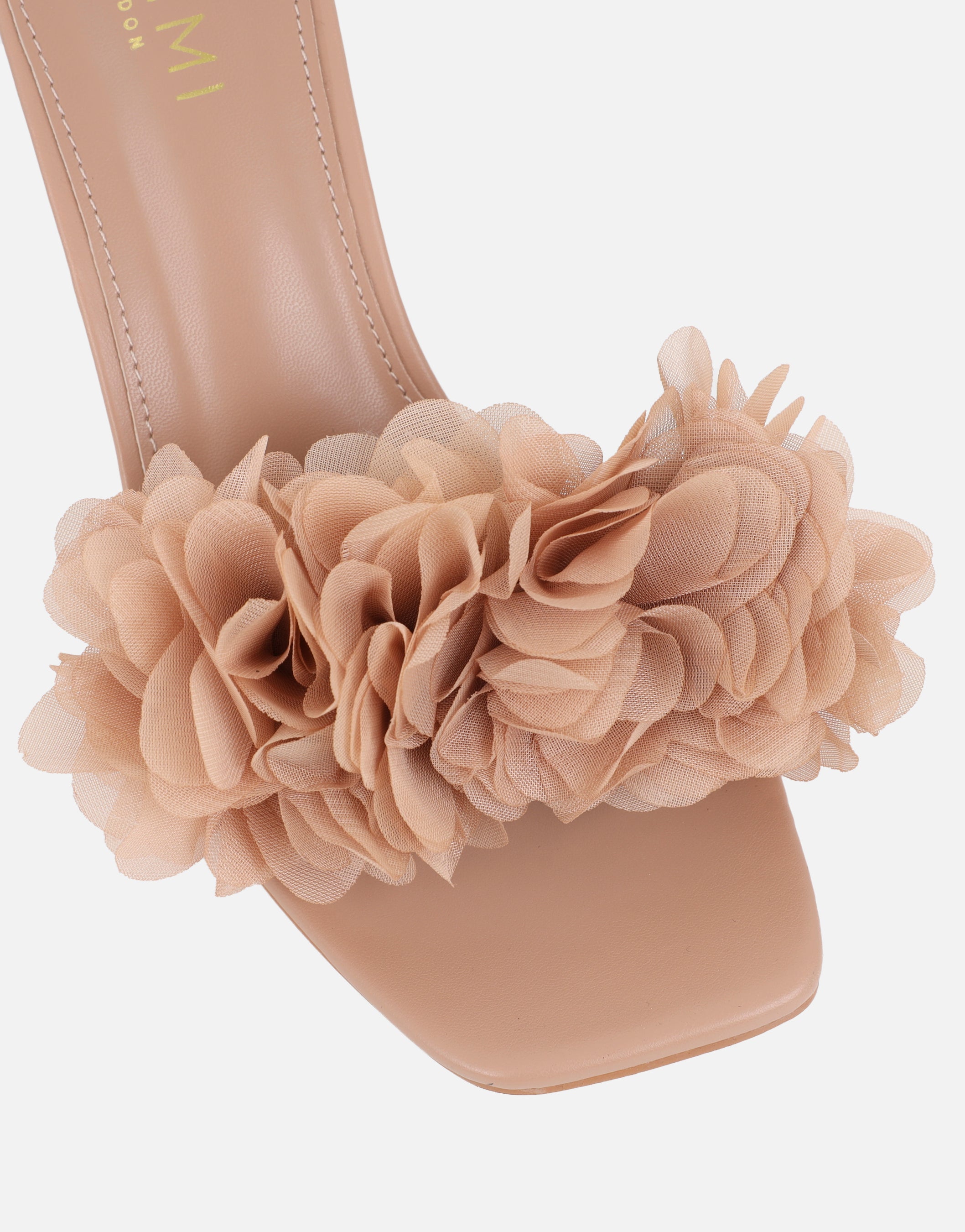 Kaz Nude Petal Detail Mules | SIMMI London