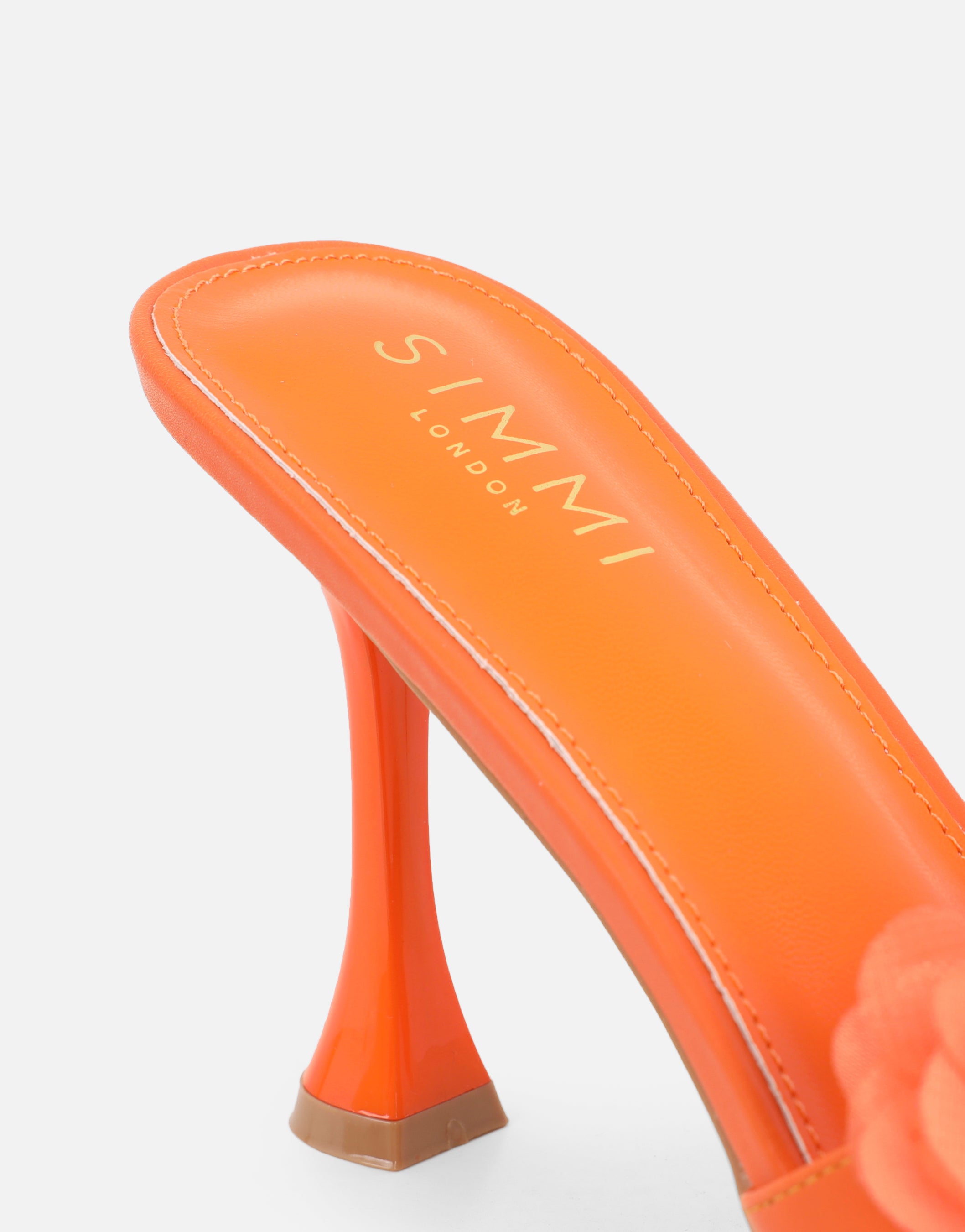 Kaz Orange Petal Detail Mules | SIMMI London