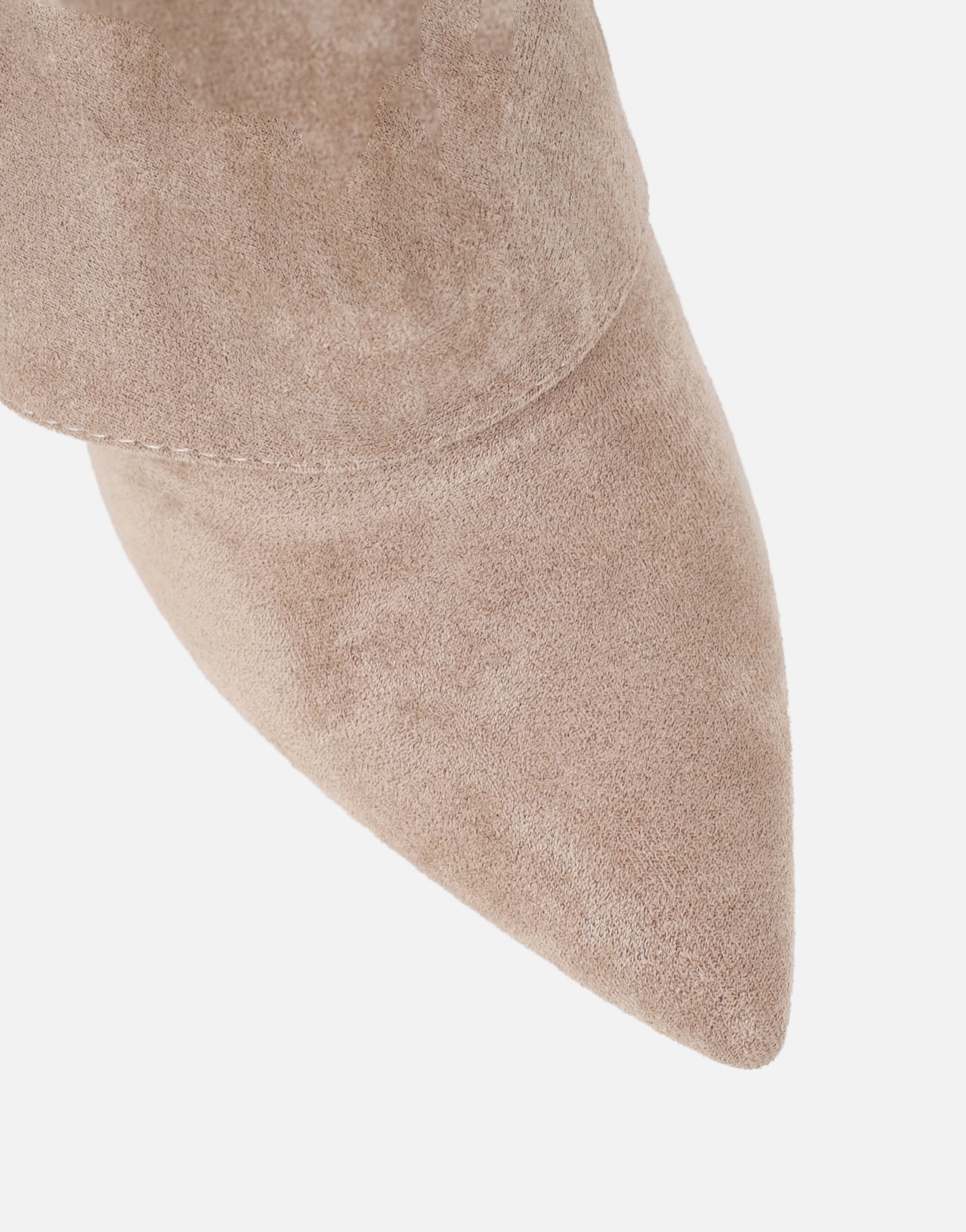 Anais Taupe Microfibre Foldover Buckle Detail Heeled Boots | SIMMI London