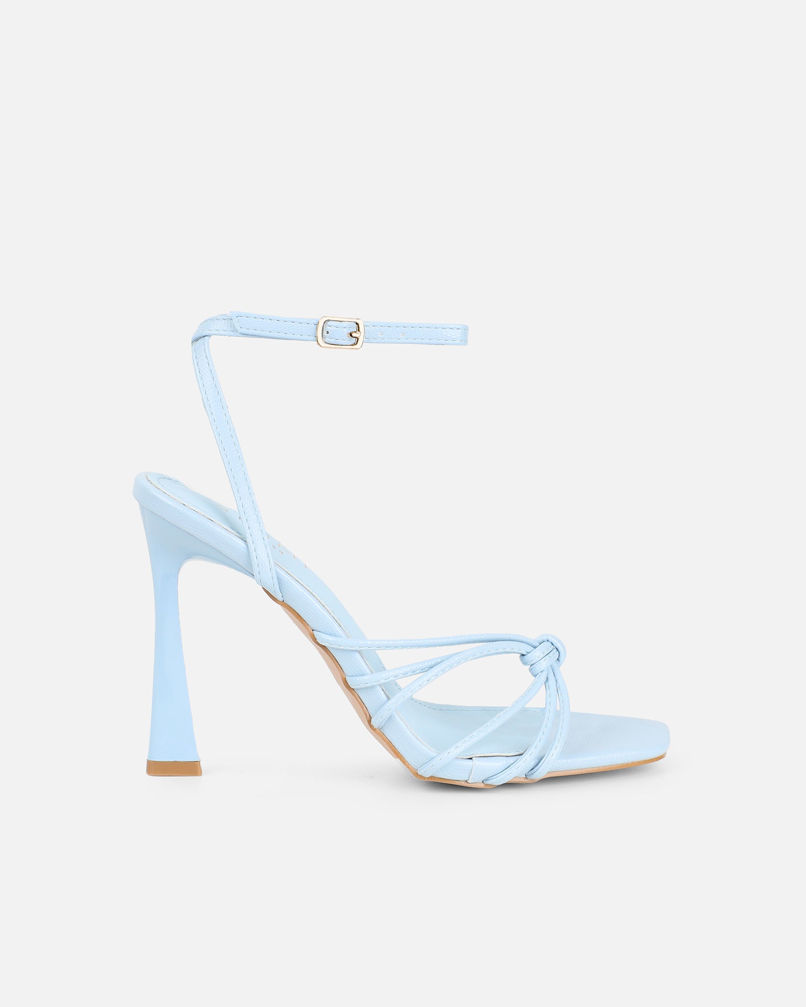 Riarra Blue Lizard Strappy Heeled Sandals | SIMMI London