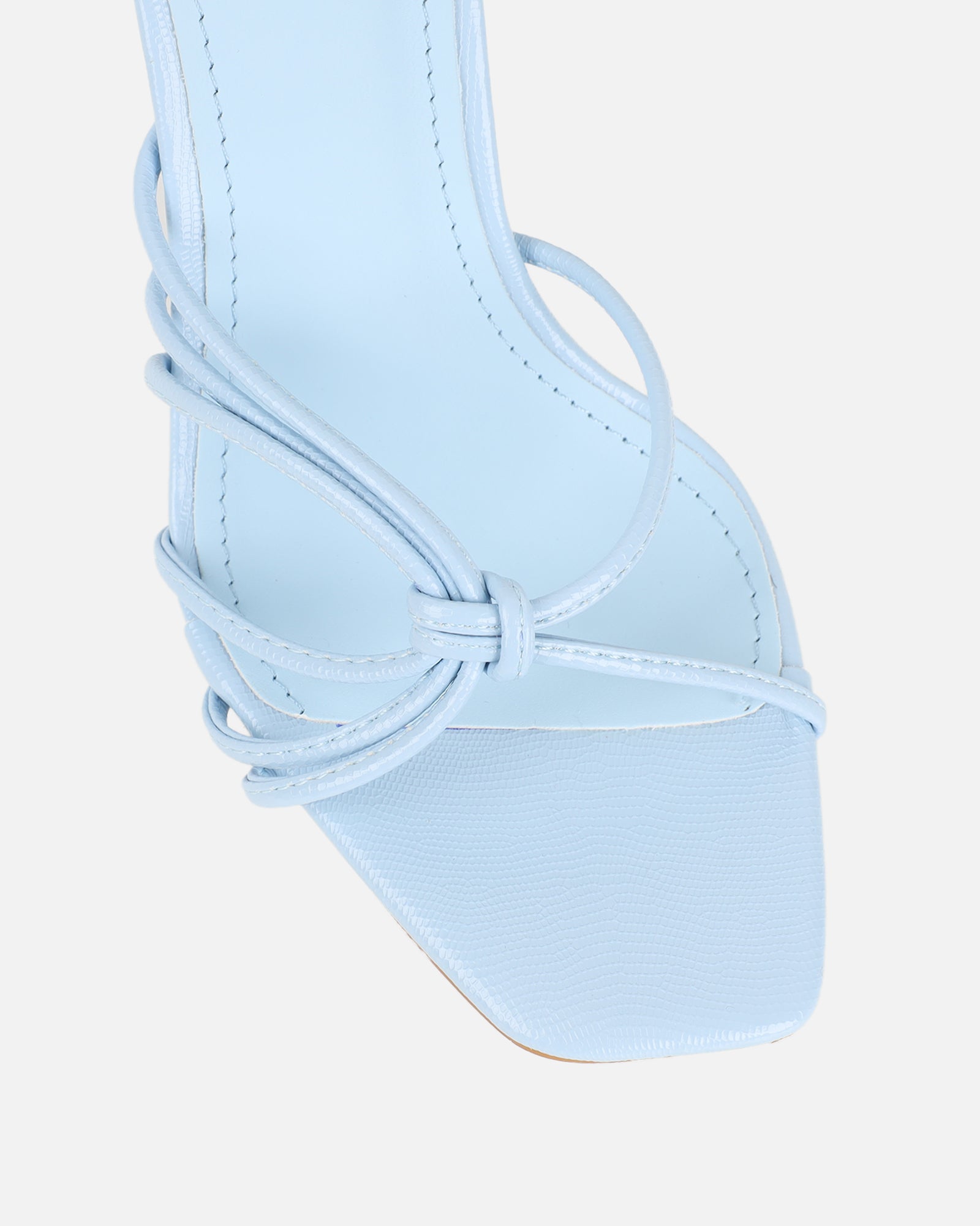 Riarra Blue Lizard Strappy Heeled Sandals | SIMMI London