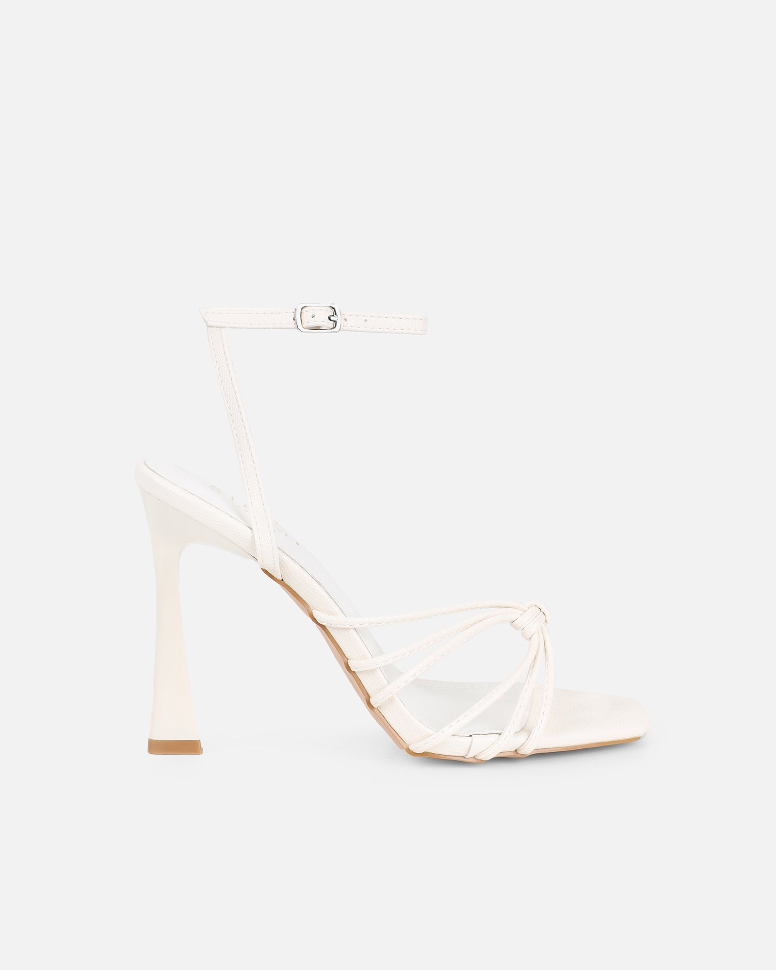 Riarra White Lizard Strappy Heeled Sandals | SIMMI London