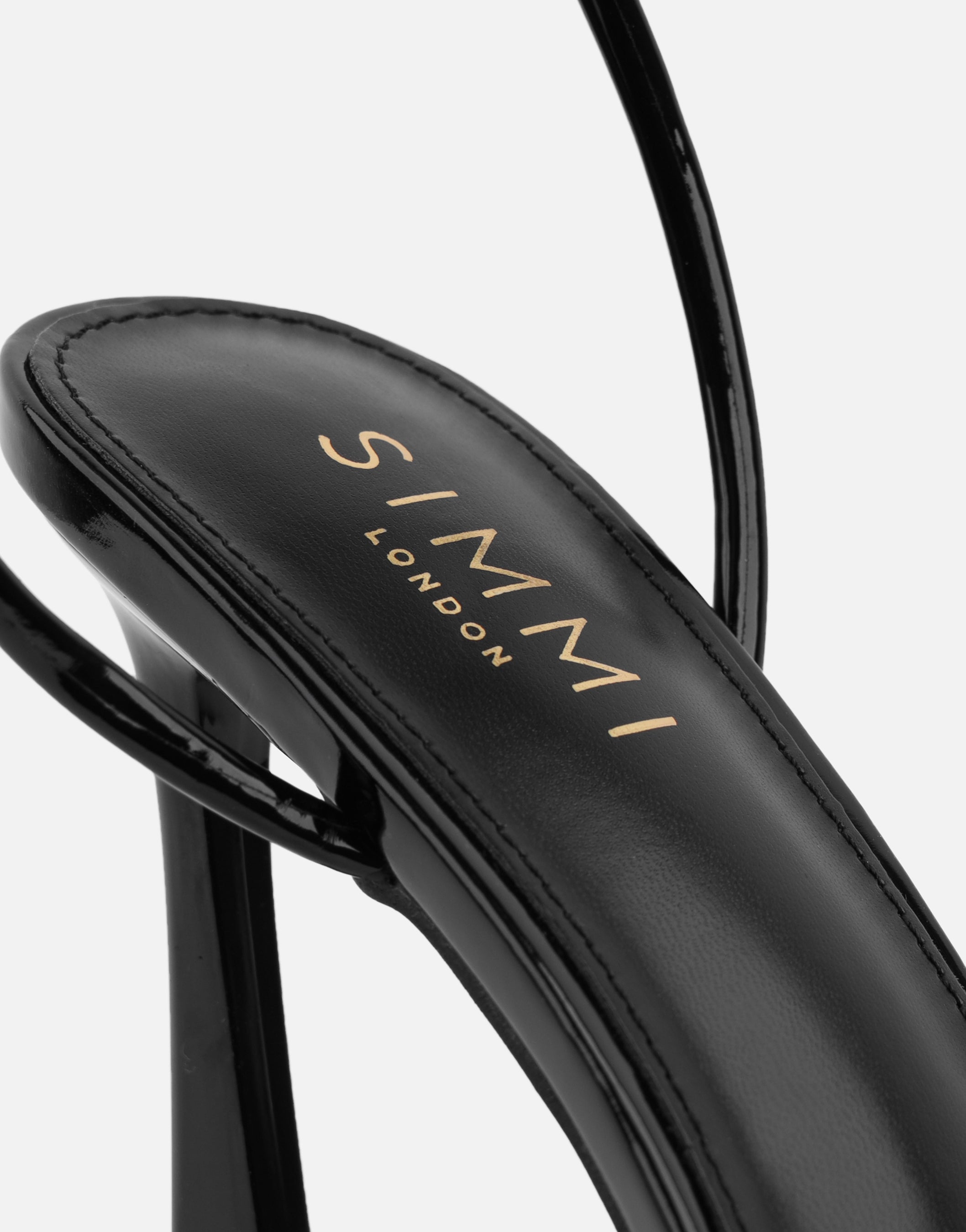 Kareena Black Patent Heeled Sandal | SIMMI London
