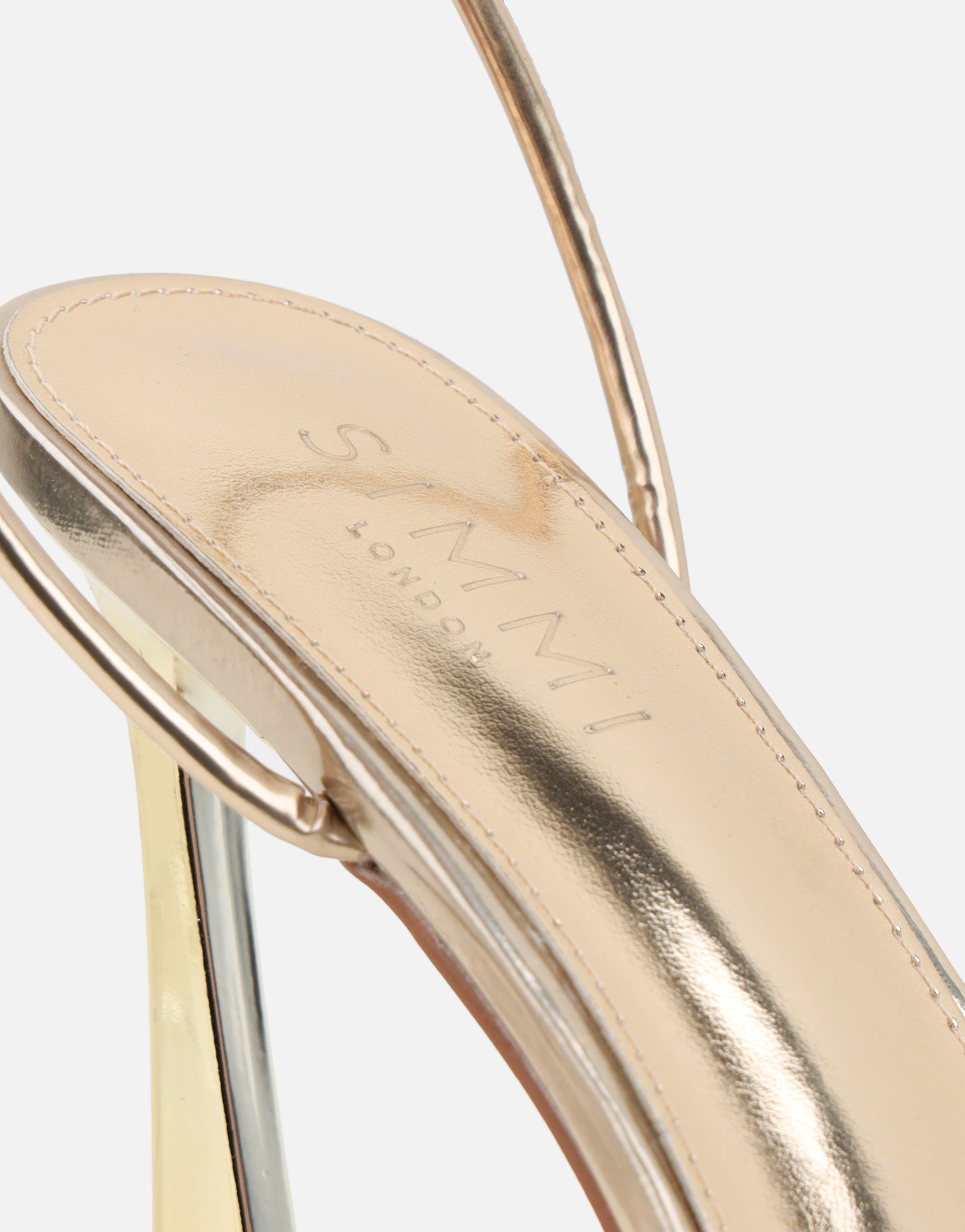 Kareena Gold Mirror Heeled Sandal | SIMMI London