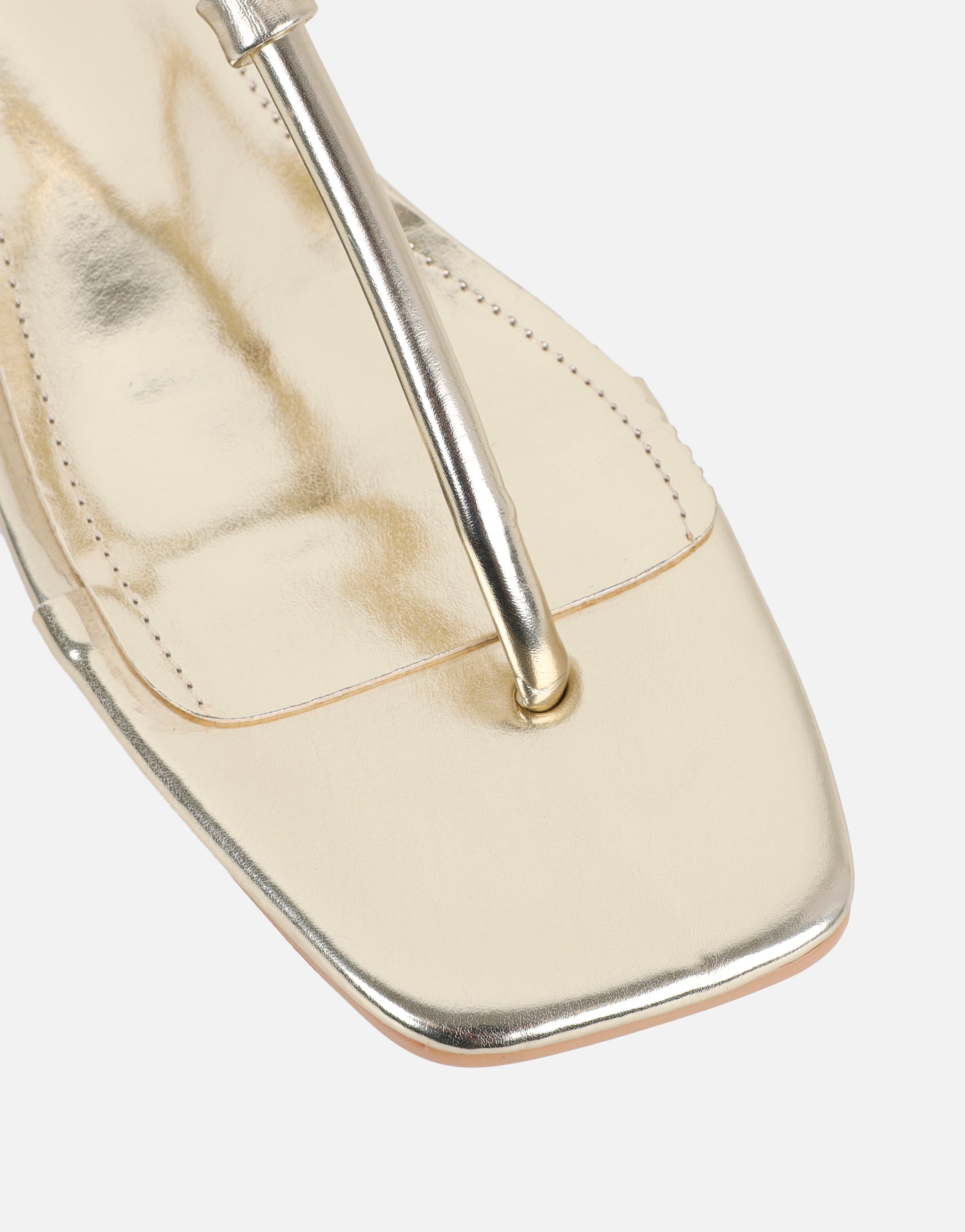 Hanna Gold Flat Strappy Sandals | SIMMI London