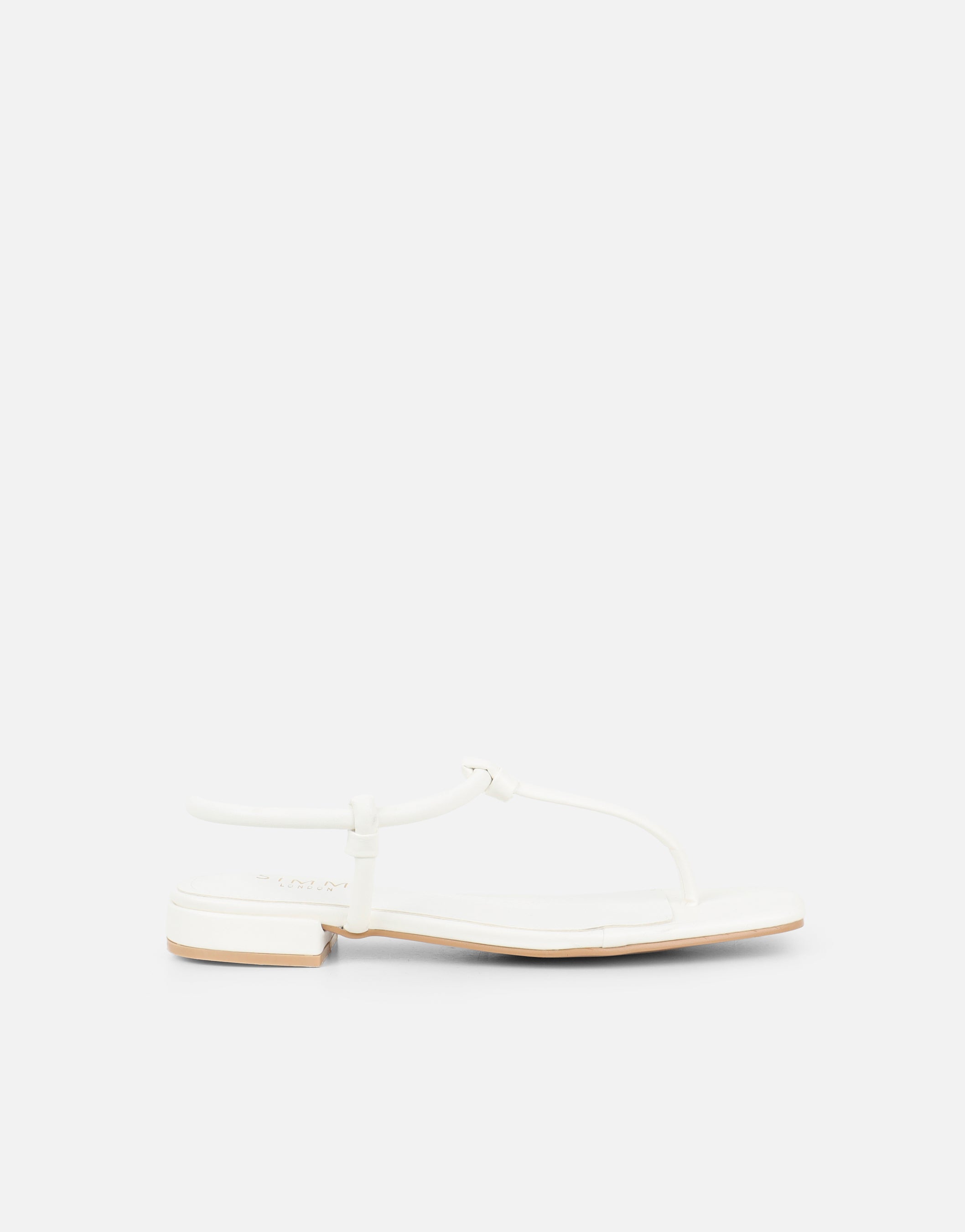Hanna White Flat Strappy Sandals | SIMMI London